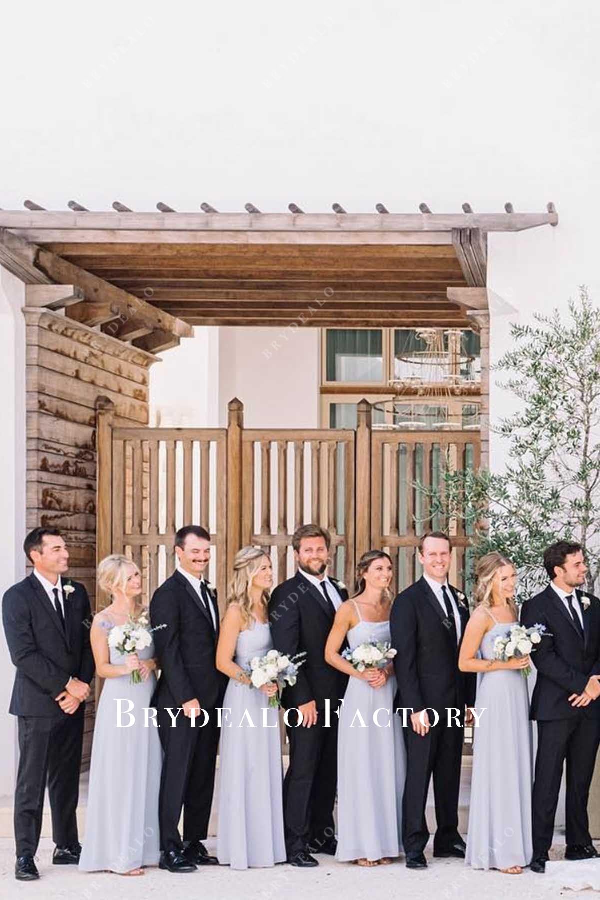 lavender chiffon bridesmaid dress