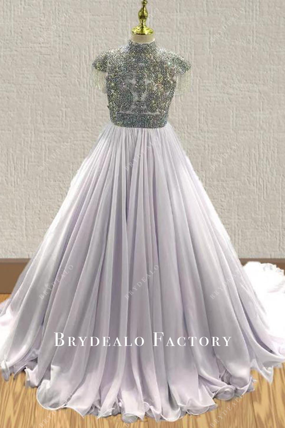 lavender crystals a line pageant dress