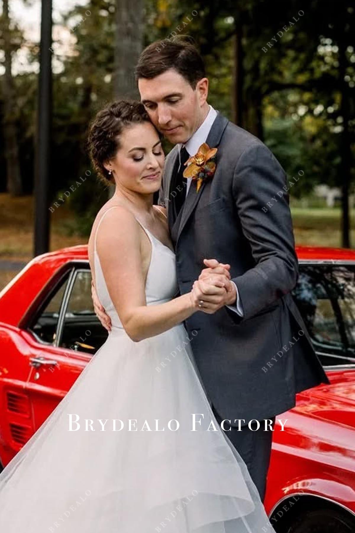 layered a line wedding dress