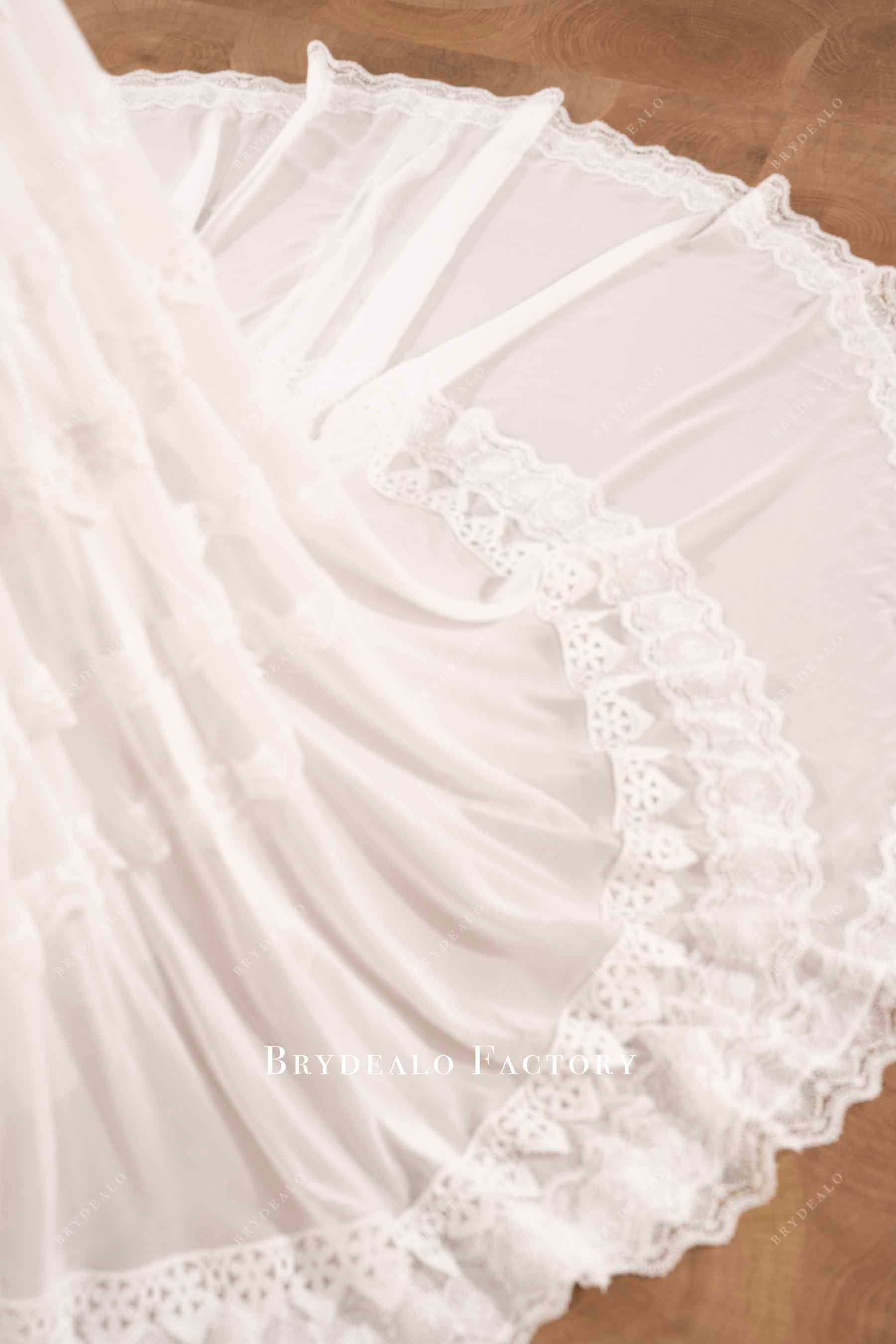 layered lace trim wedding dress