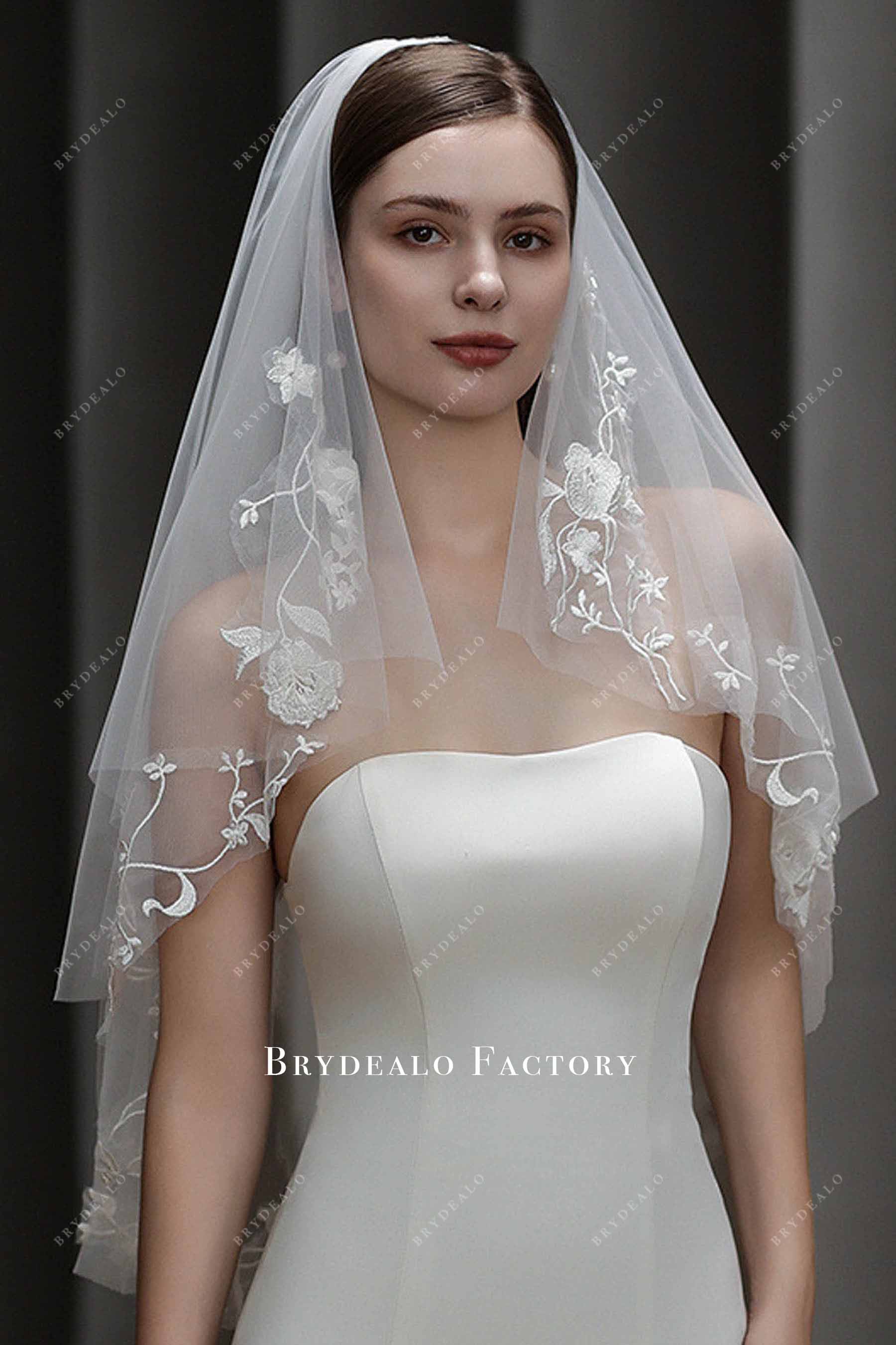 light ivory two tier wedding veil