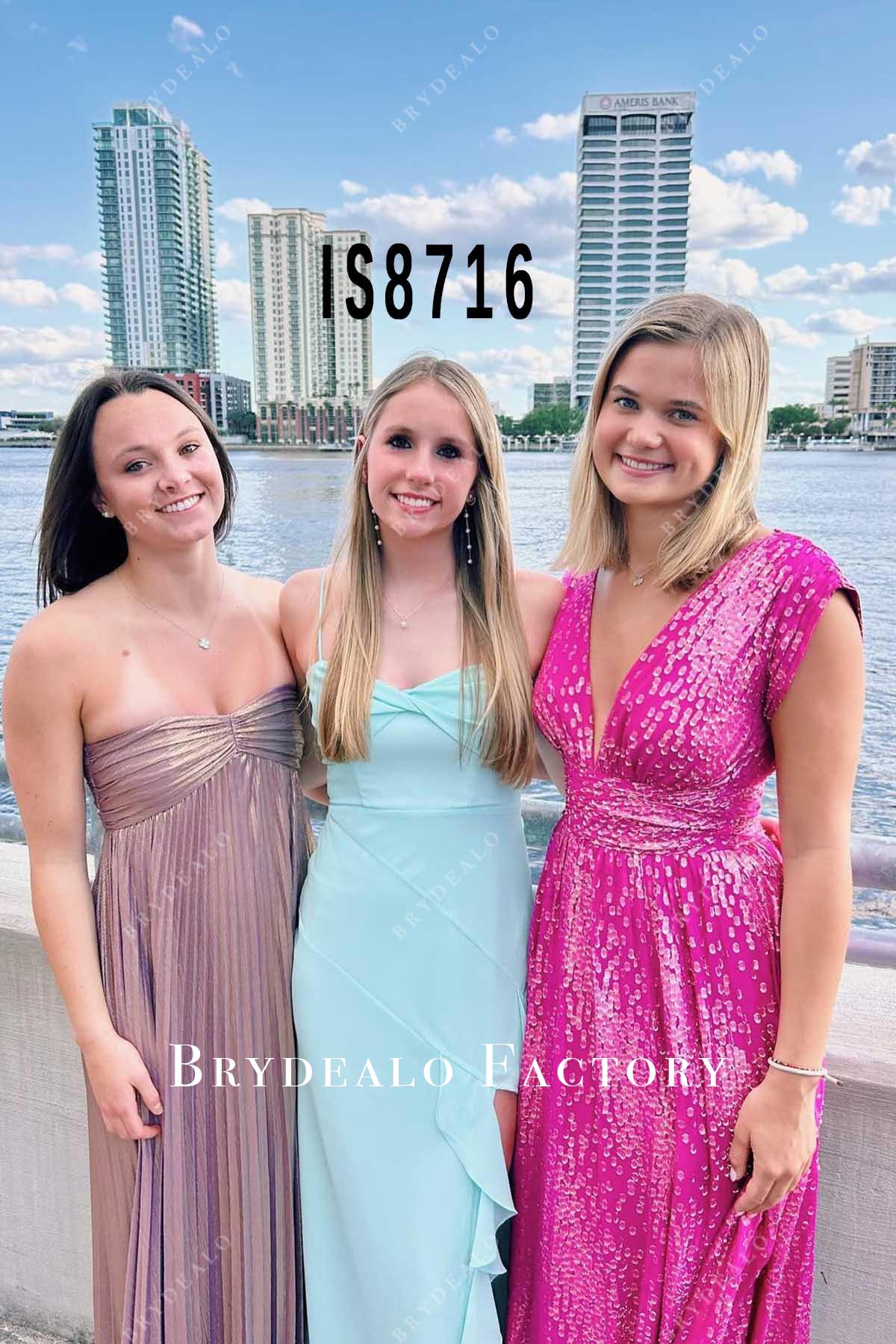 light mint thin straps formal dress