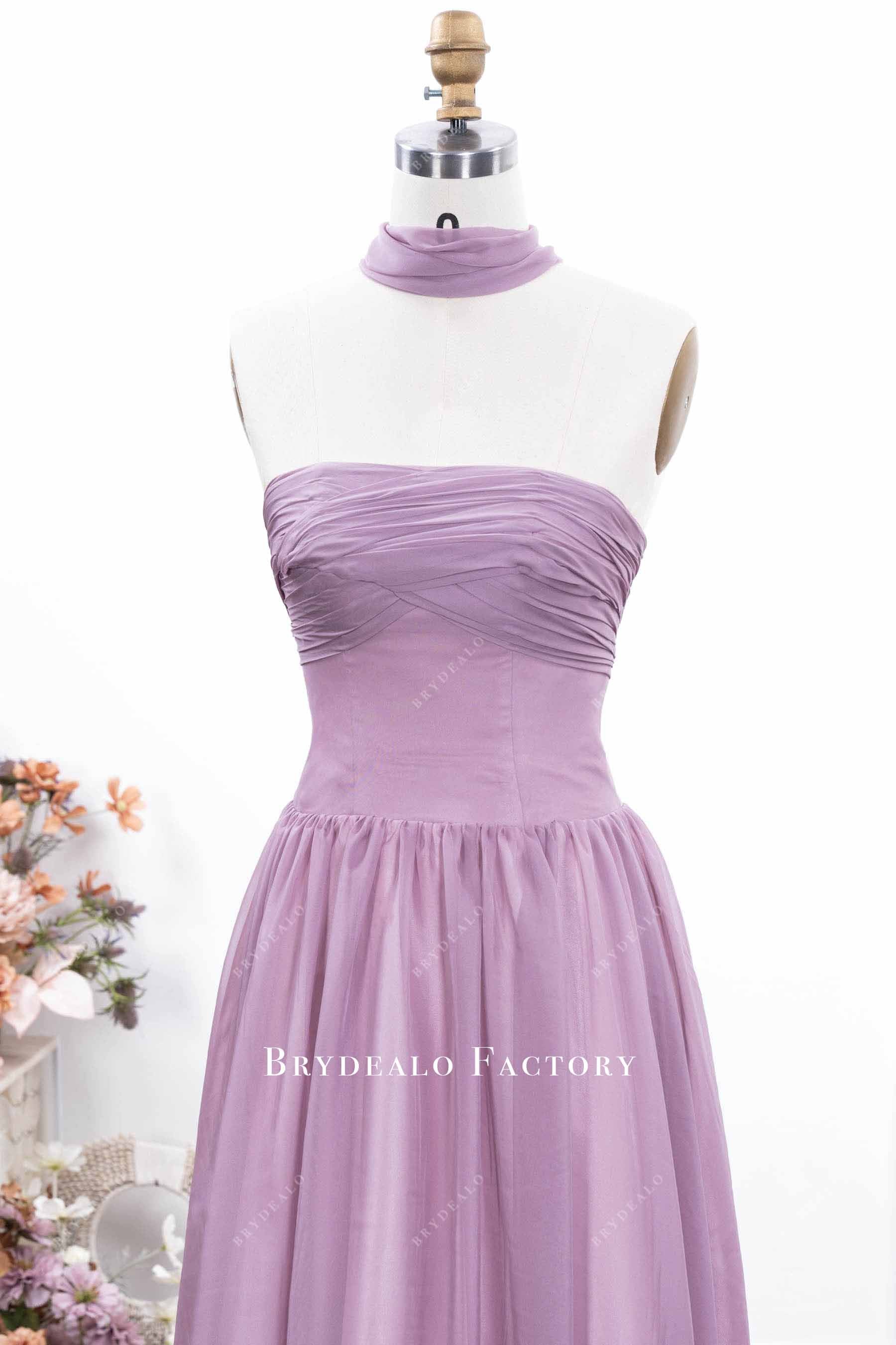 lilac a line formal dress