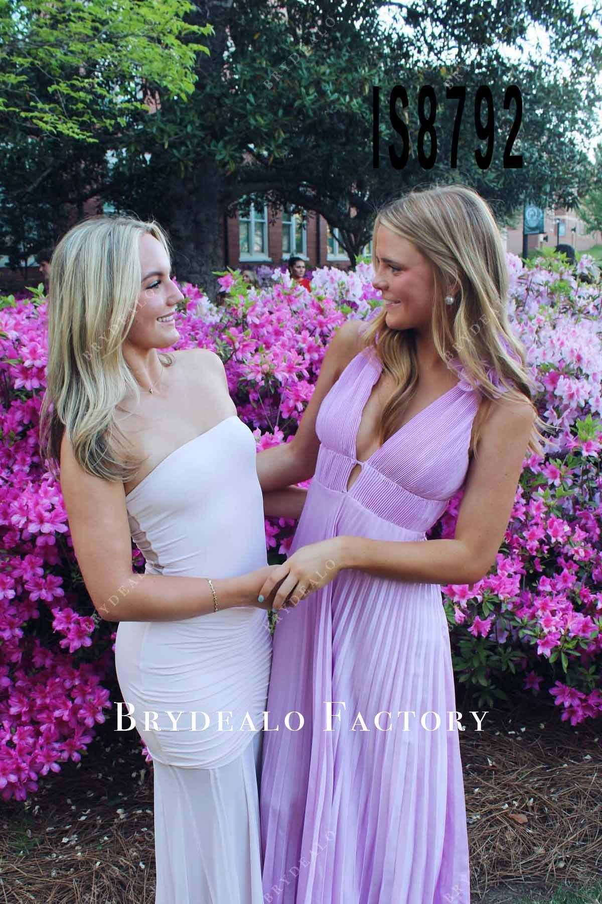 lilac a line prom dress