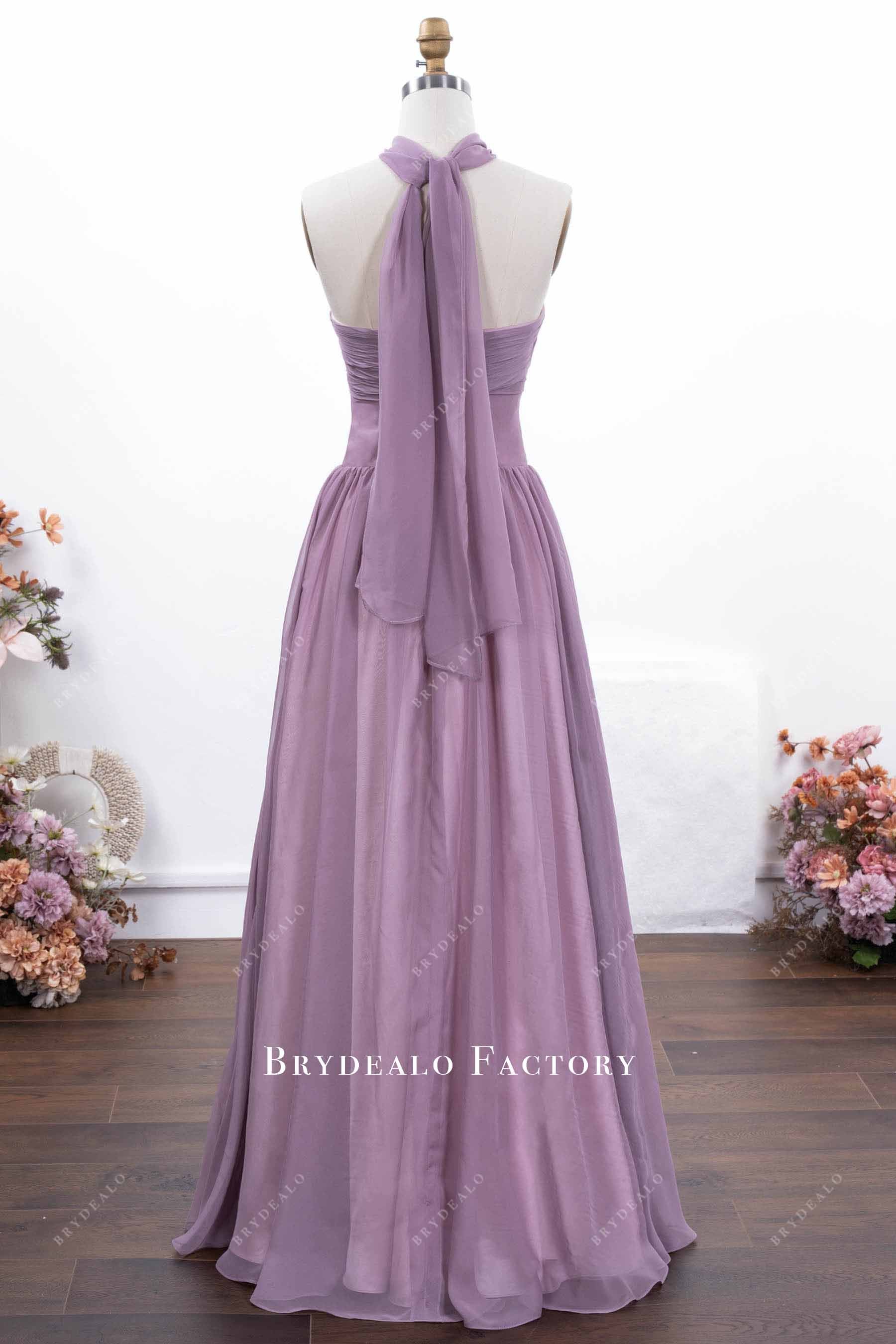 lilac floor length formal dress