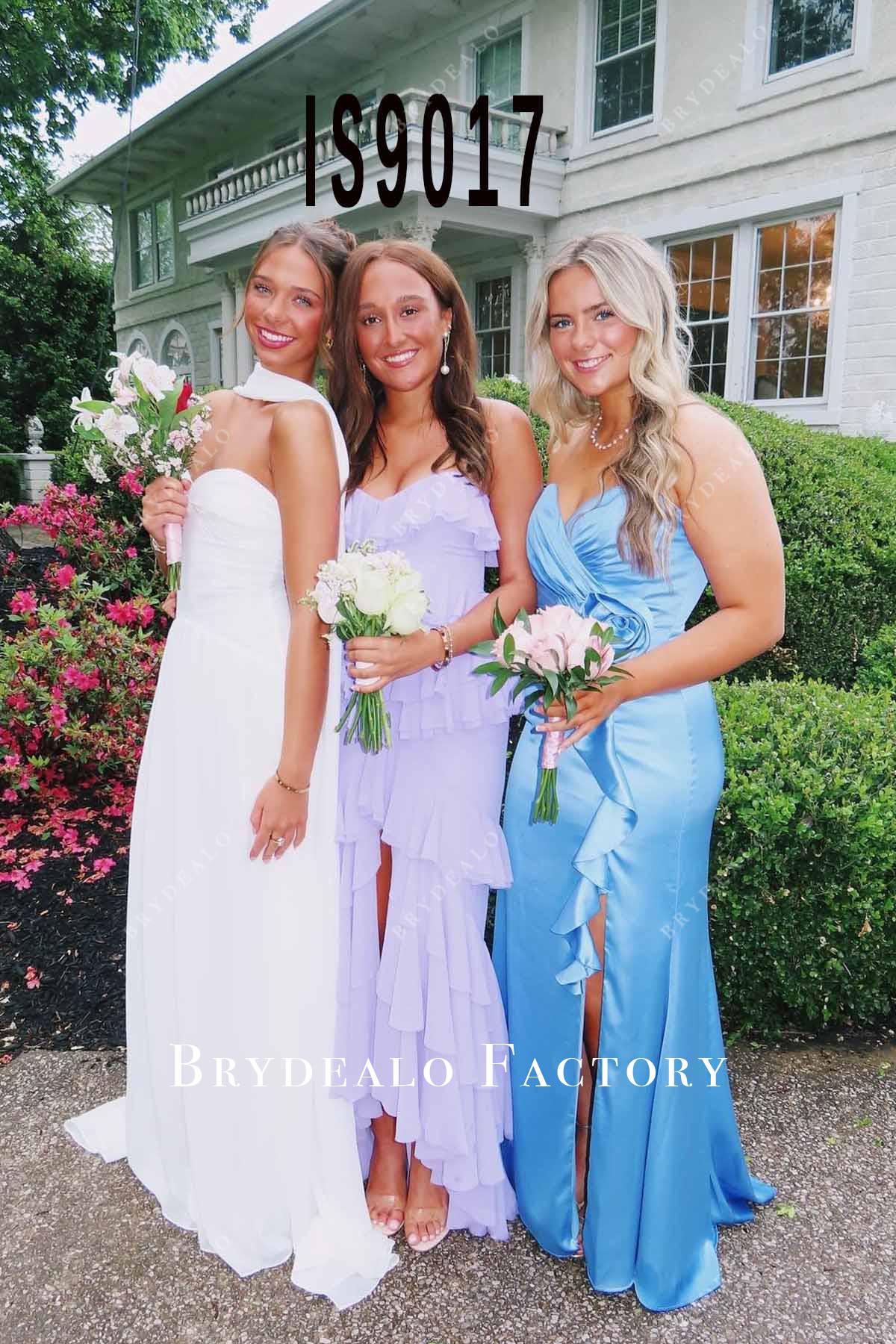 lilac high to low prom dress