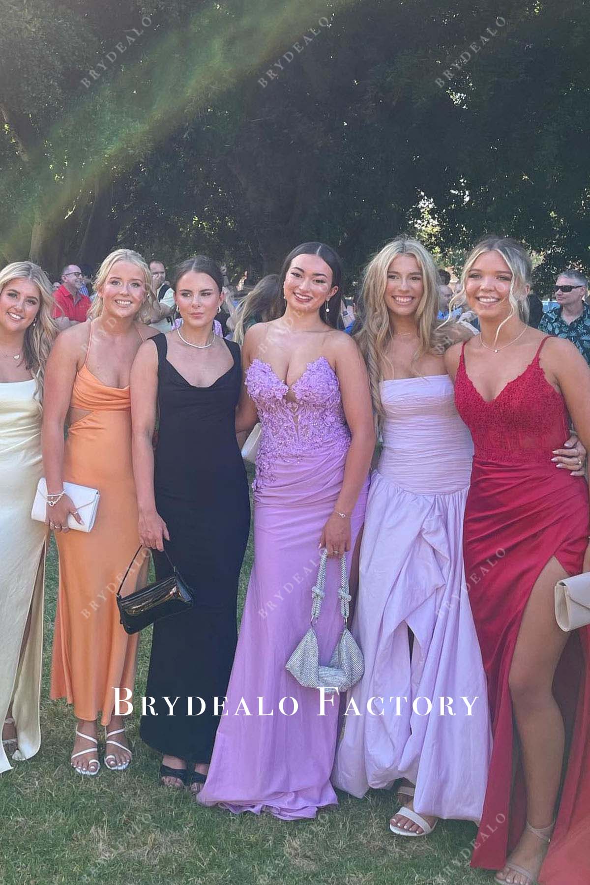 lilac lace sweep train homecoming dress