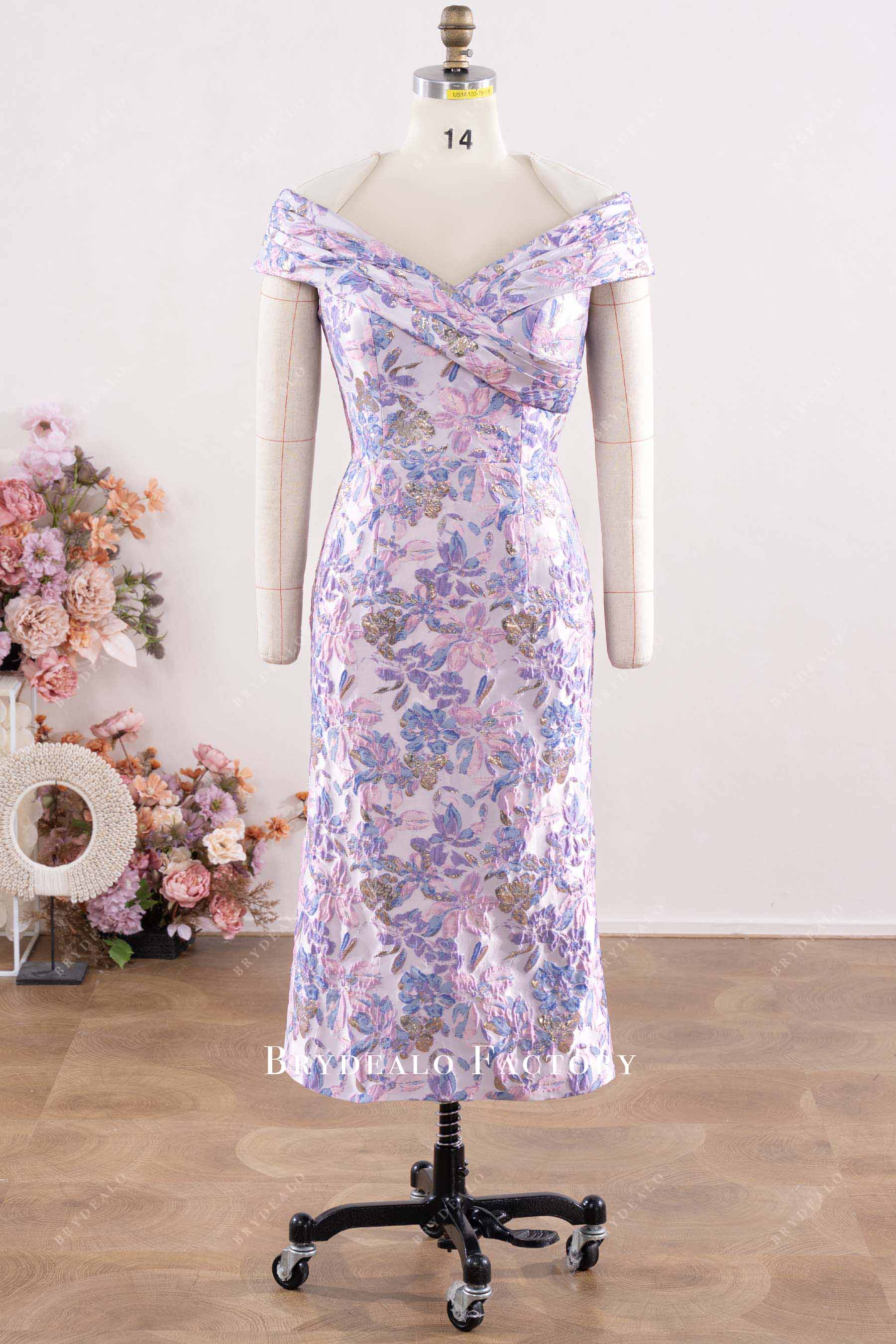 lilac pencil ankle length dress