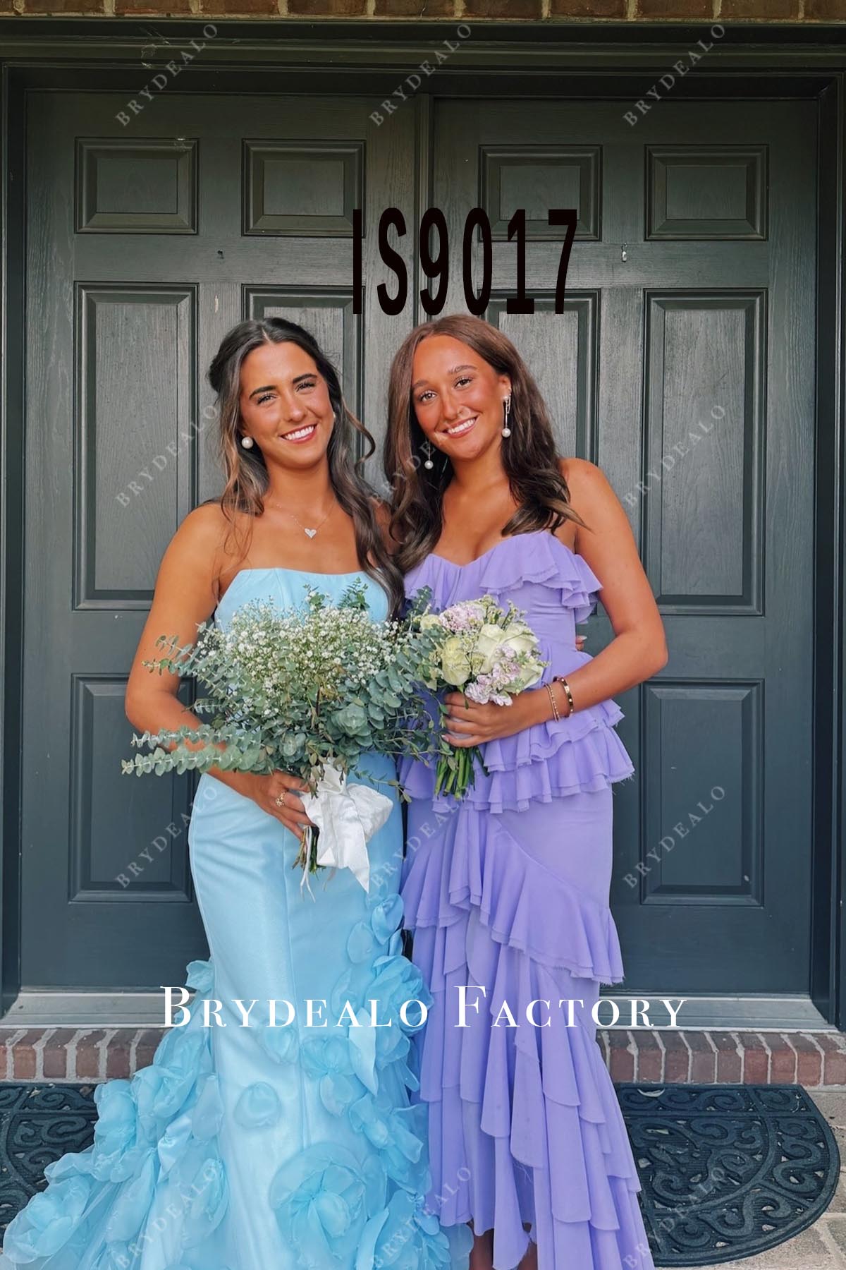 lilac ruffled mermaid prom dress