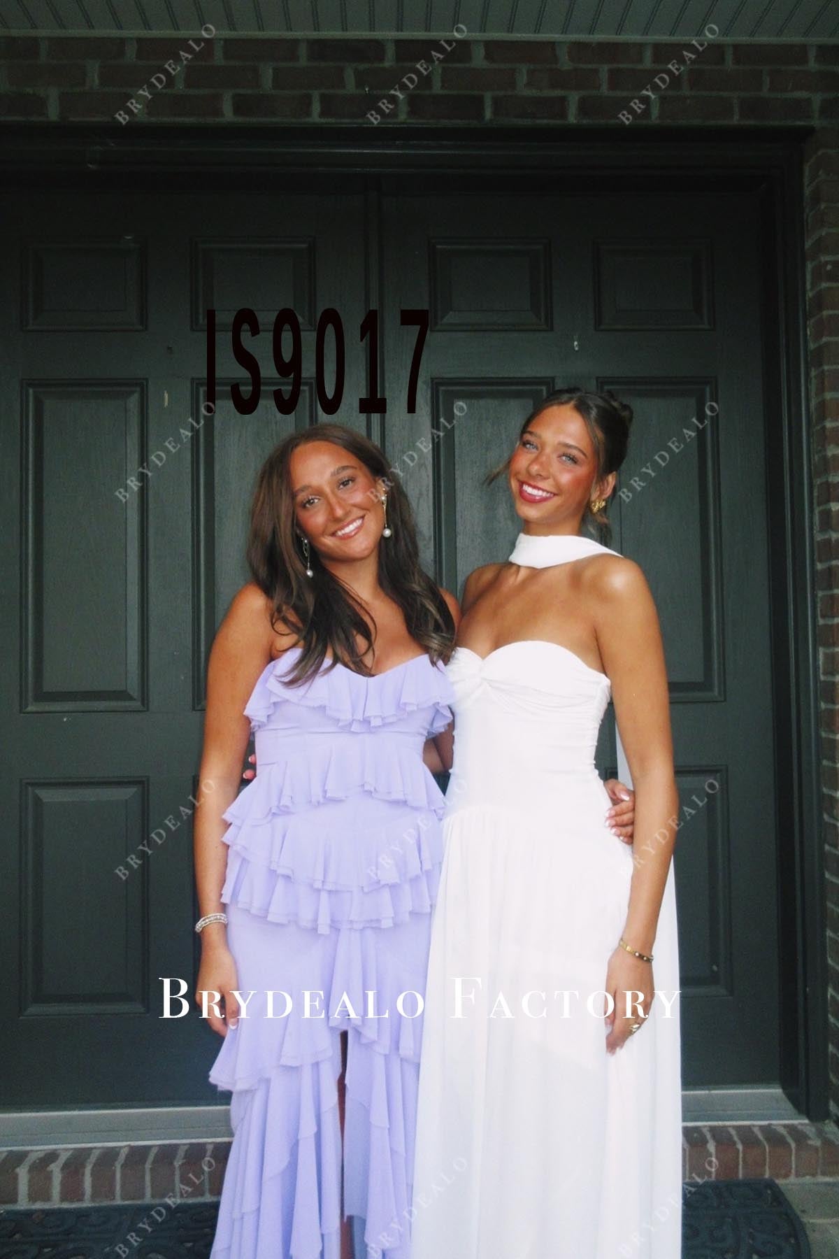 lilac strapless slit prom dress