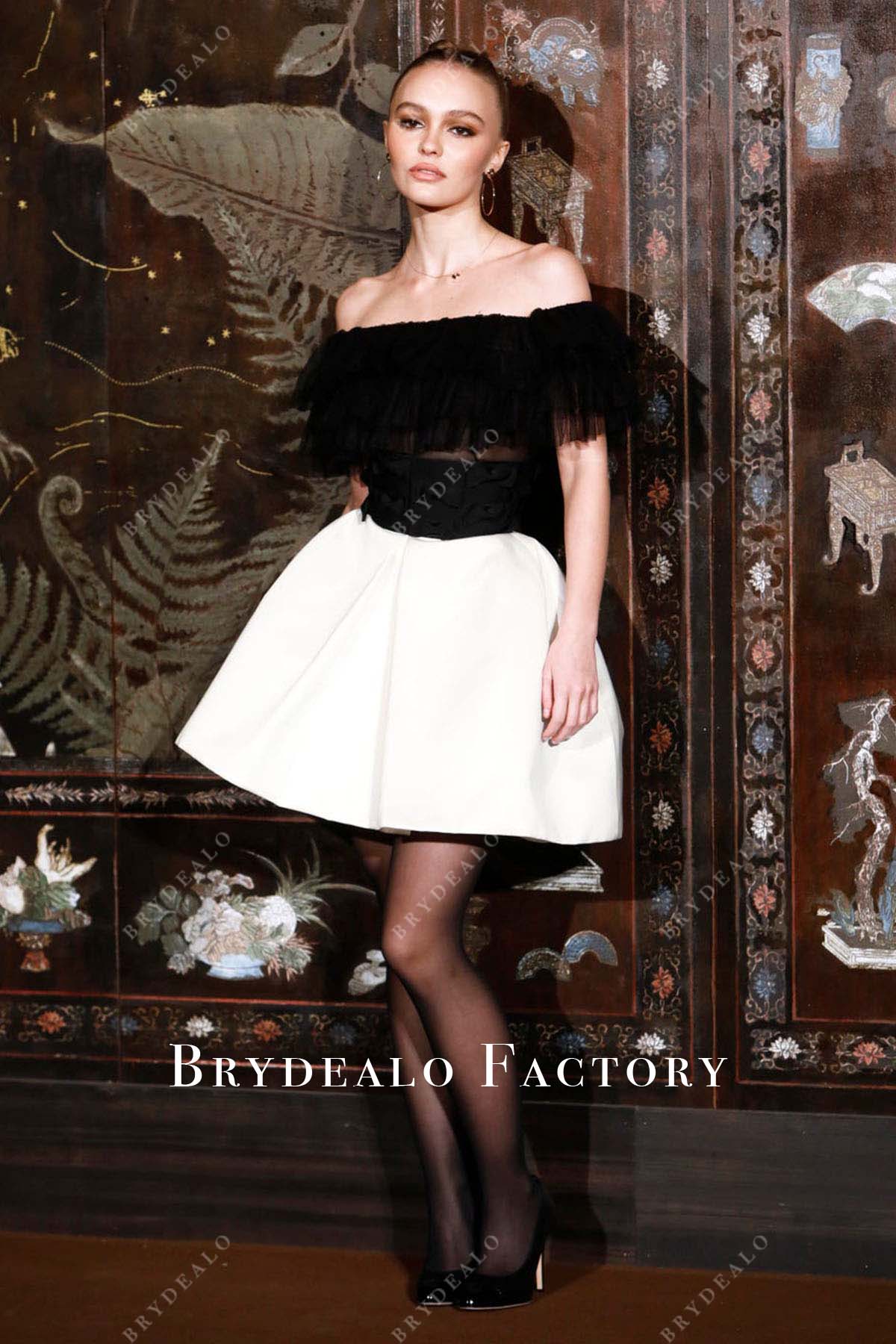 Celebrity Dress Lily Rose Depp Short Chanel Metiers d'Art Show 2020