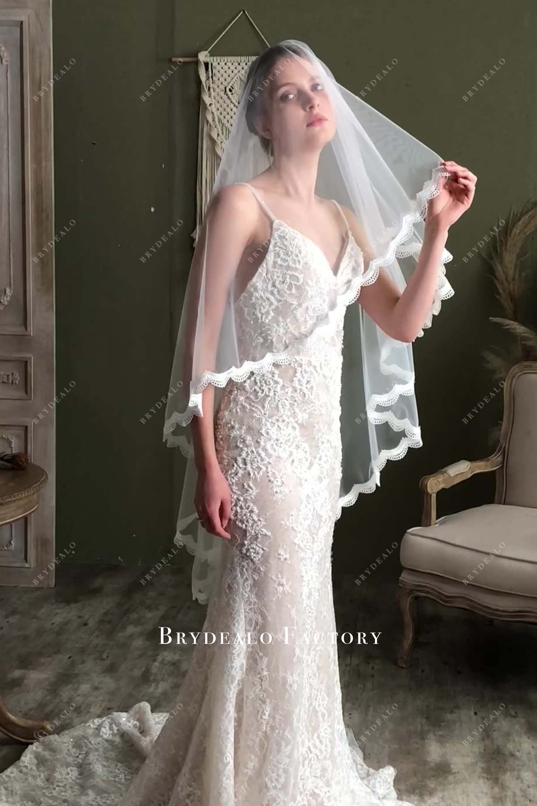 long net bridal veil