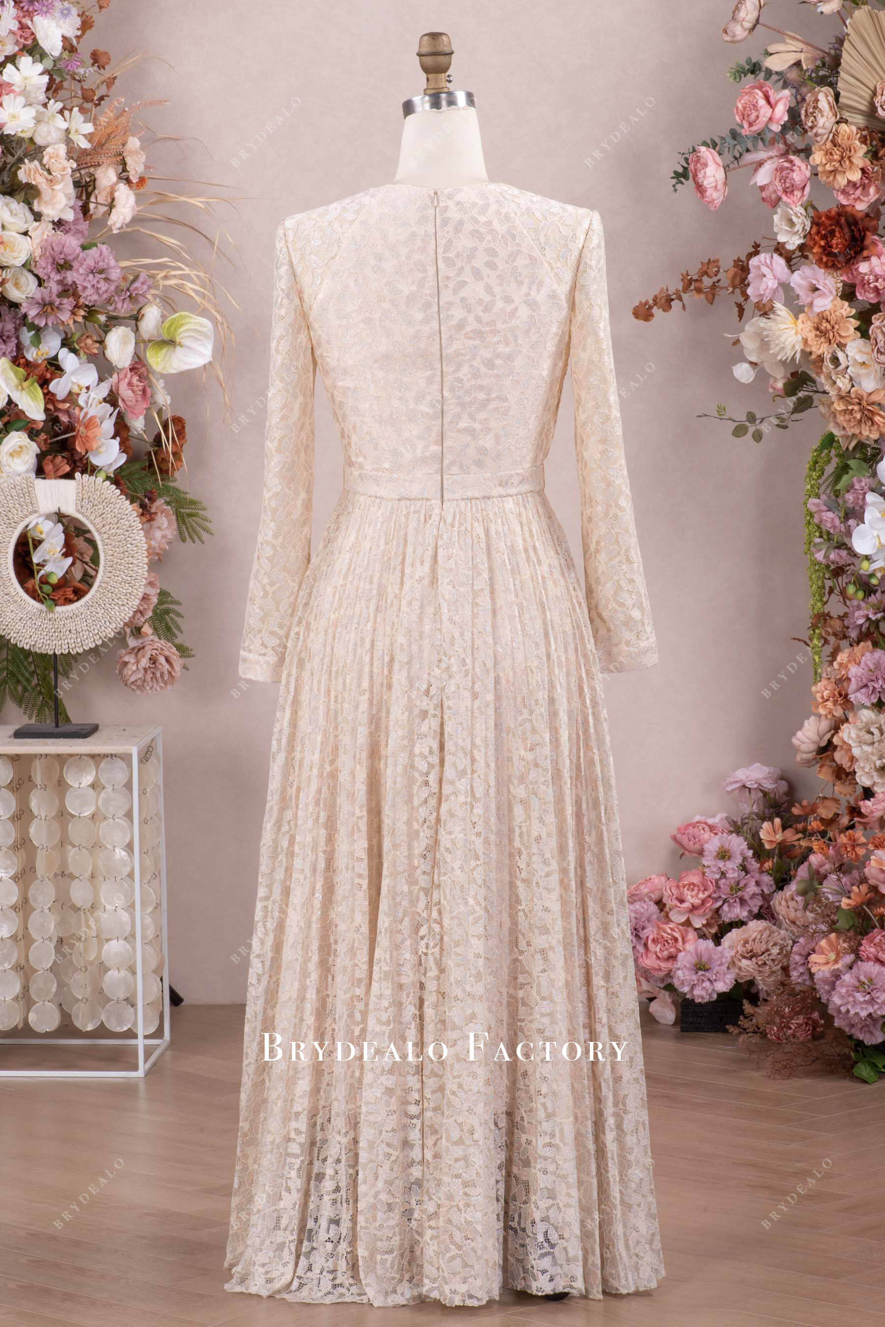 long sleeve lace mother of bride dress