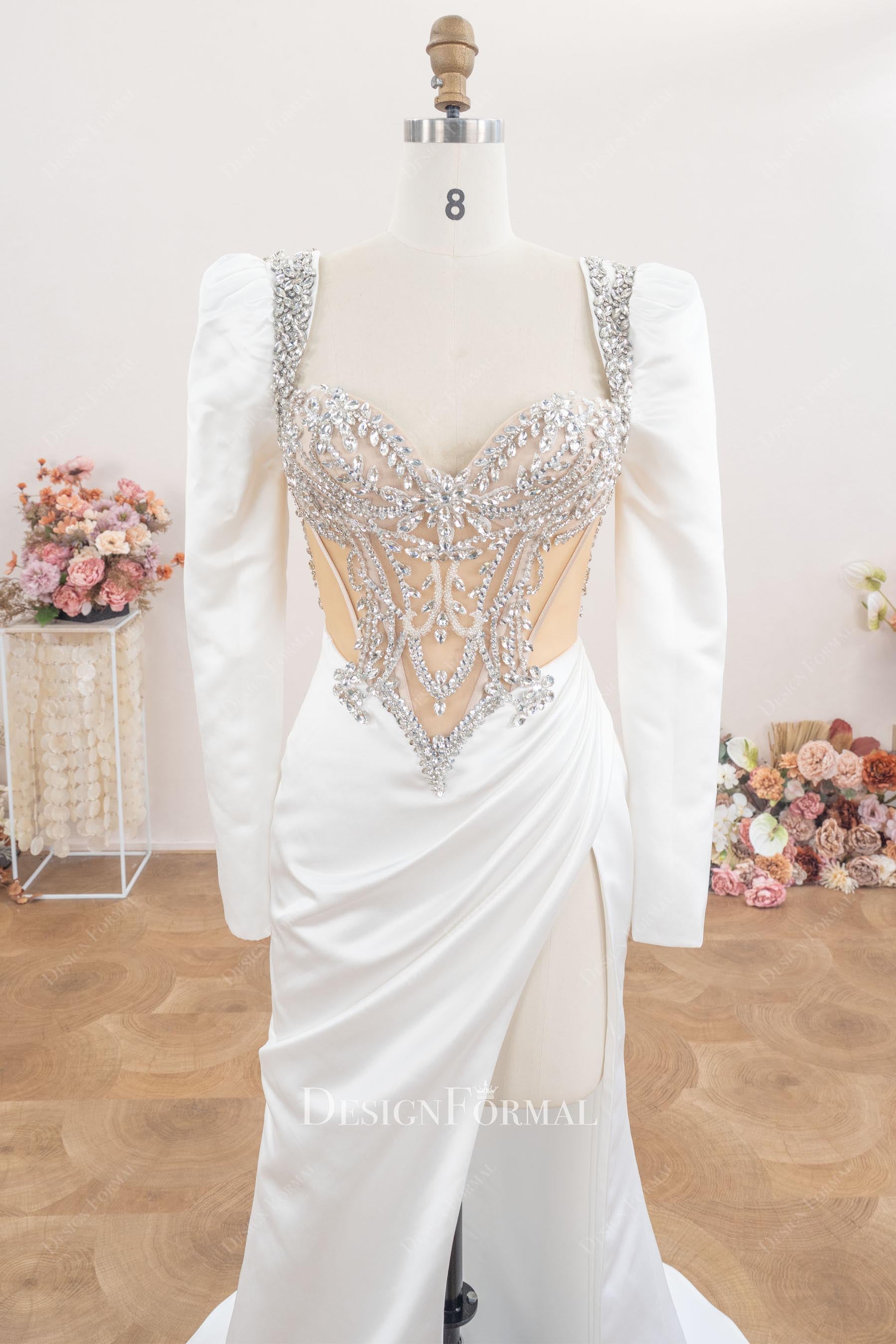 long sleeves wedding dress