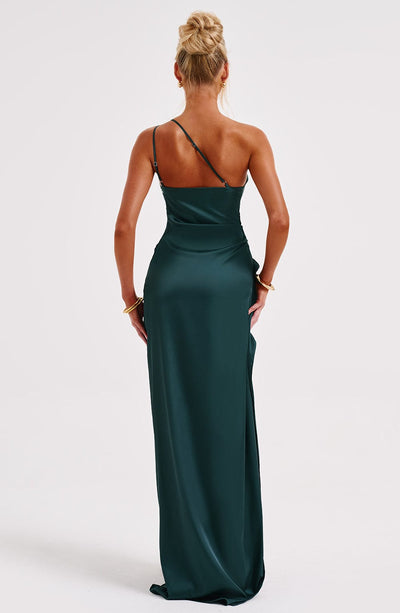 custom maxi dress Kristin Krakowiak Custom White One Shoulder Sleeveless Long Dress