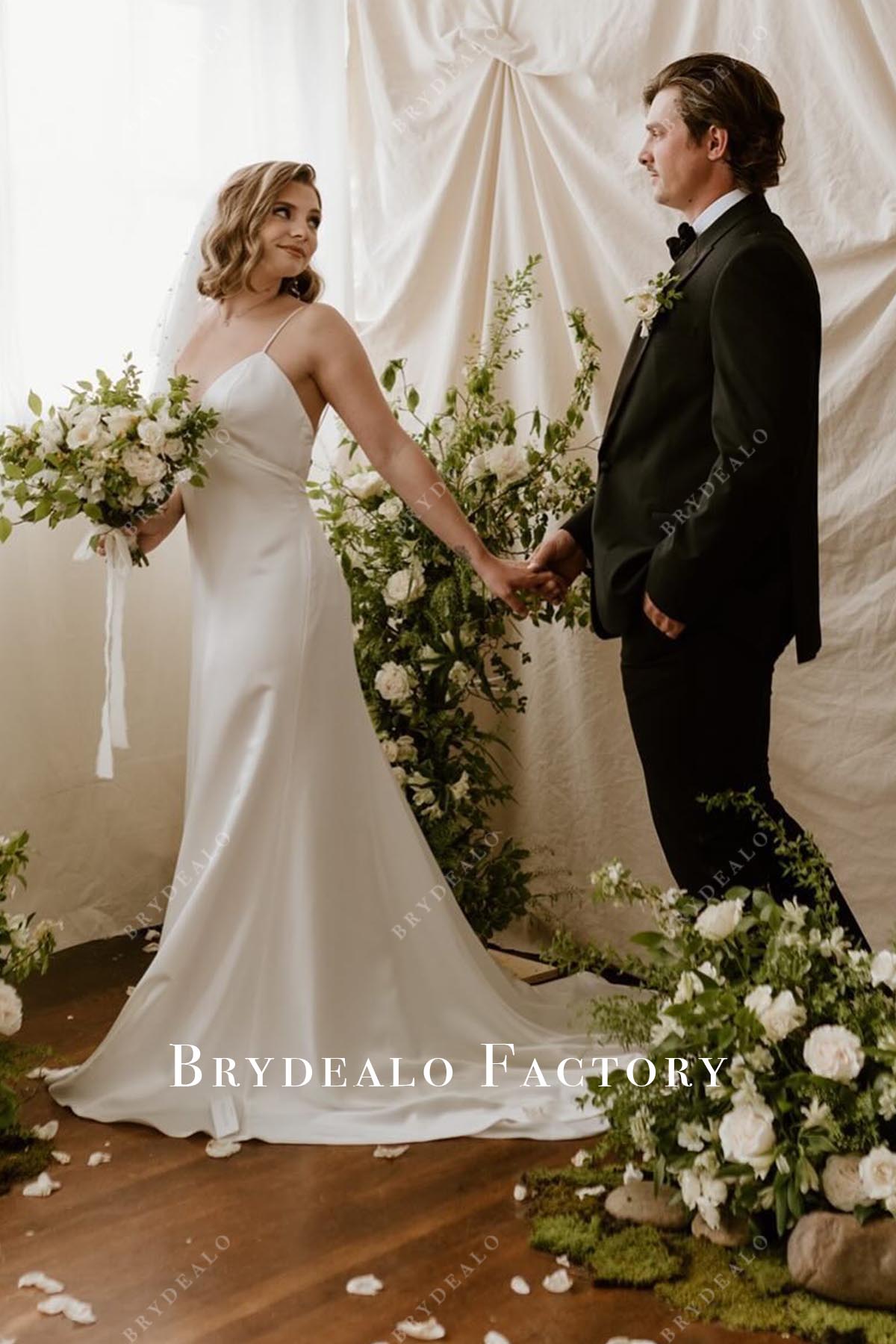 mermaid court train wedding dress