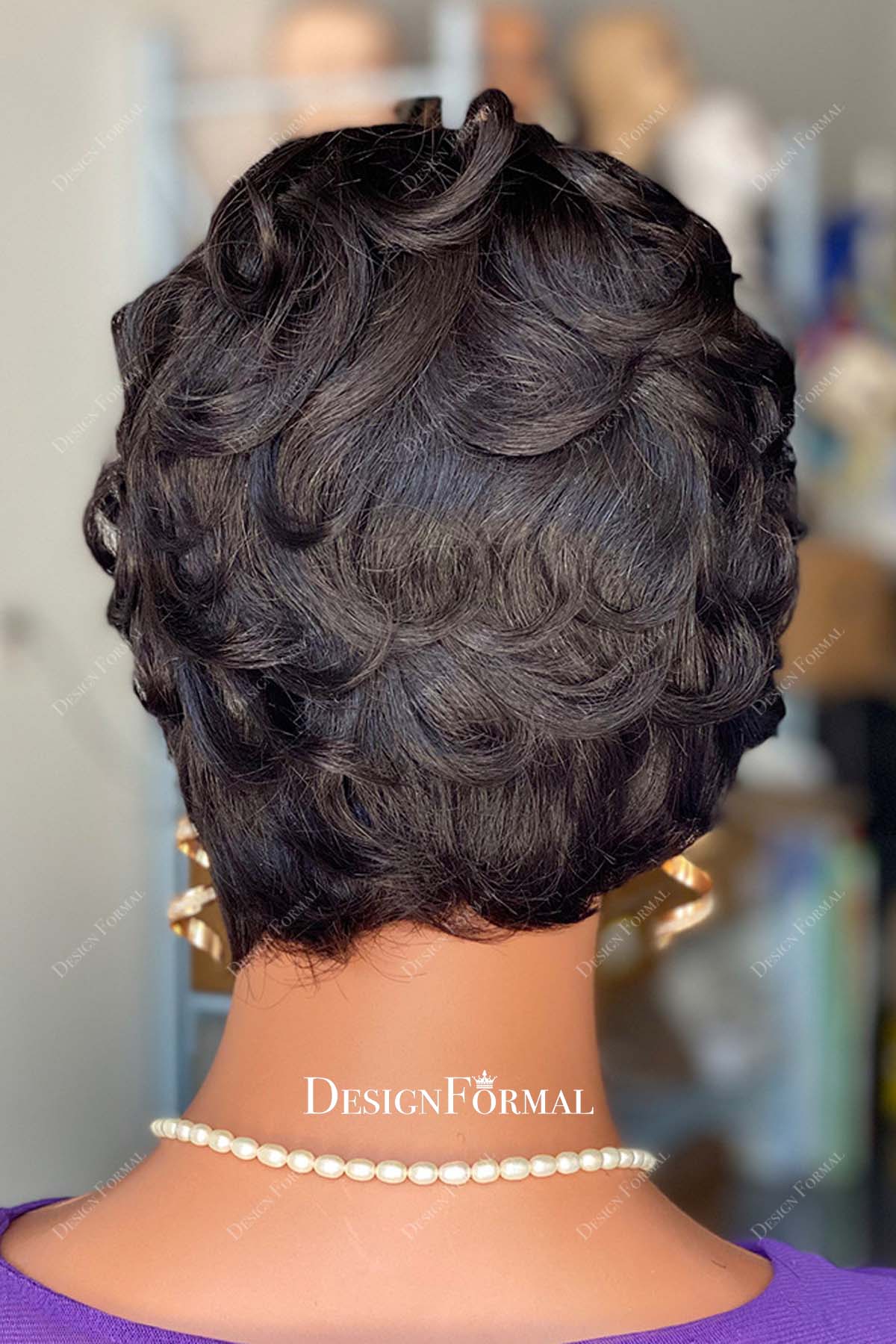 minimalist short real hair wig