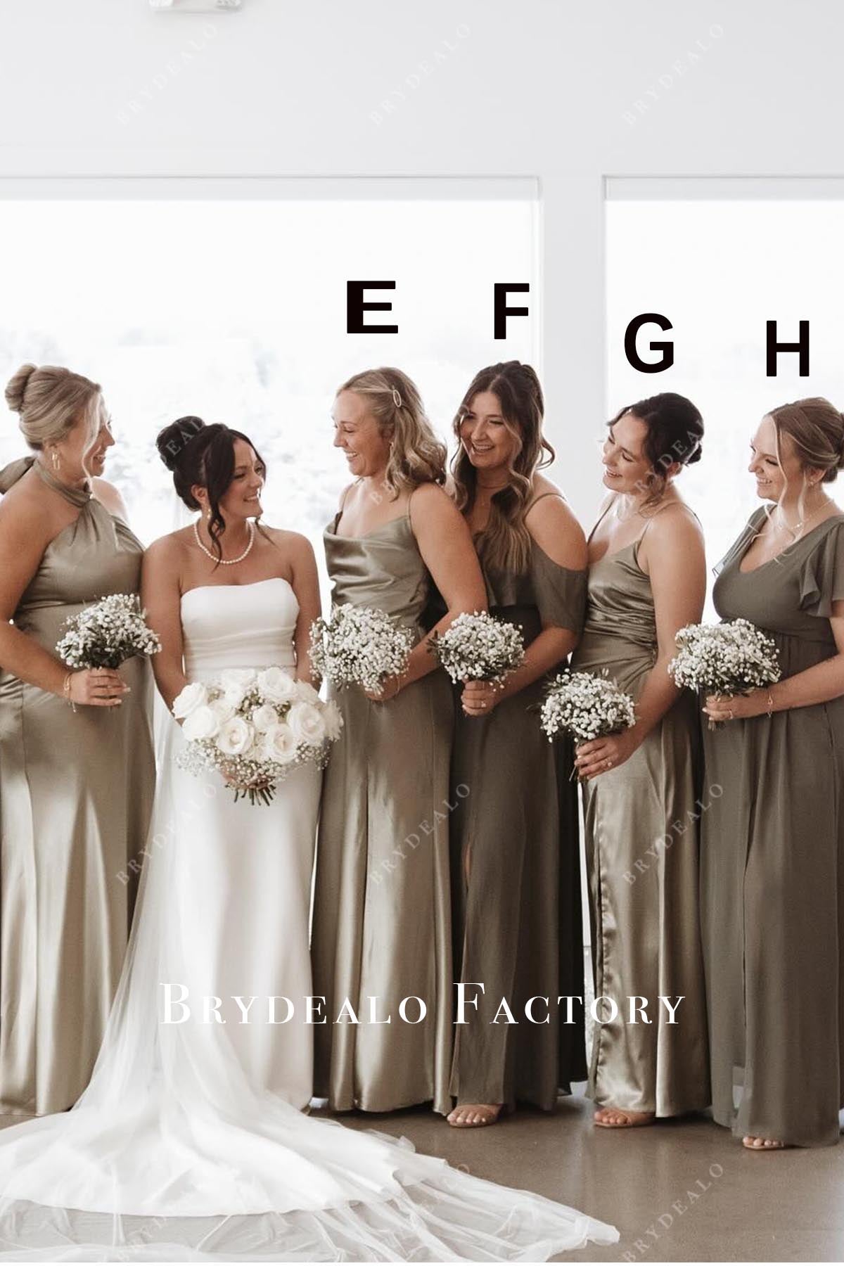 multi color long mismatched bridesmaid dresses