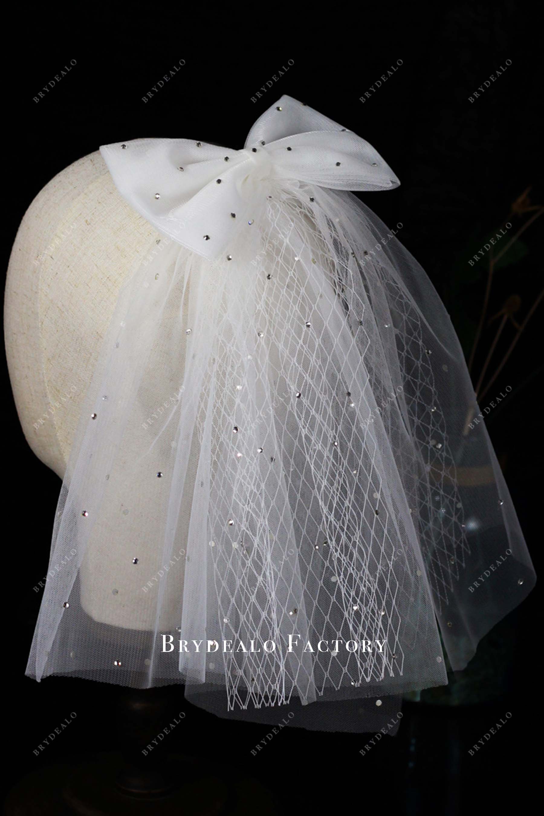 multi layer crystal bridal veil