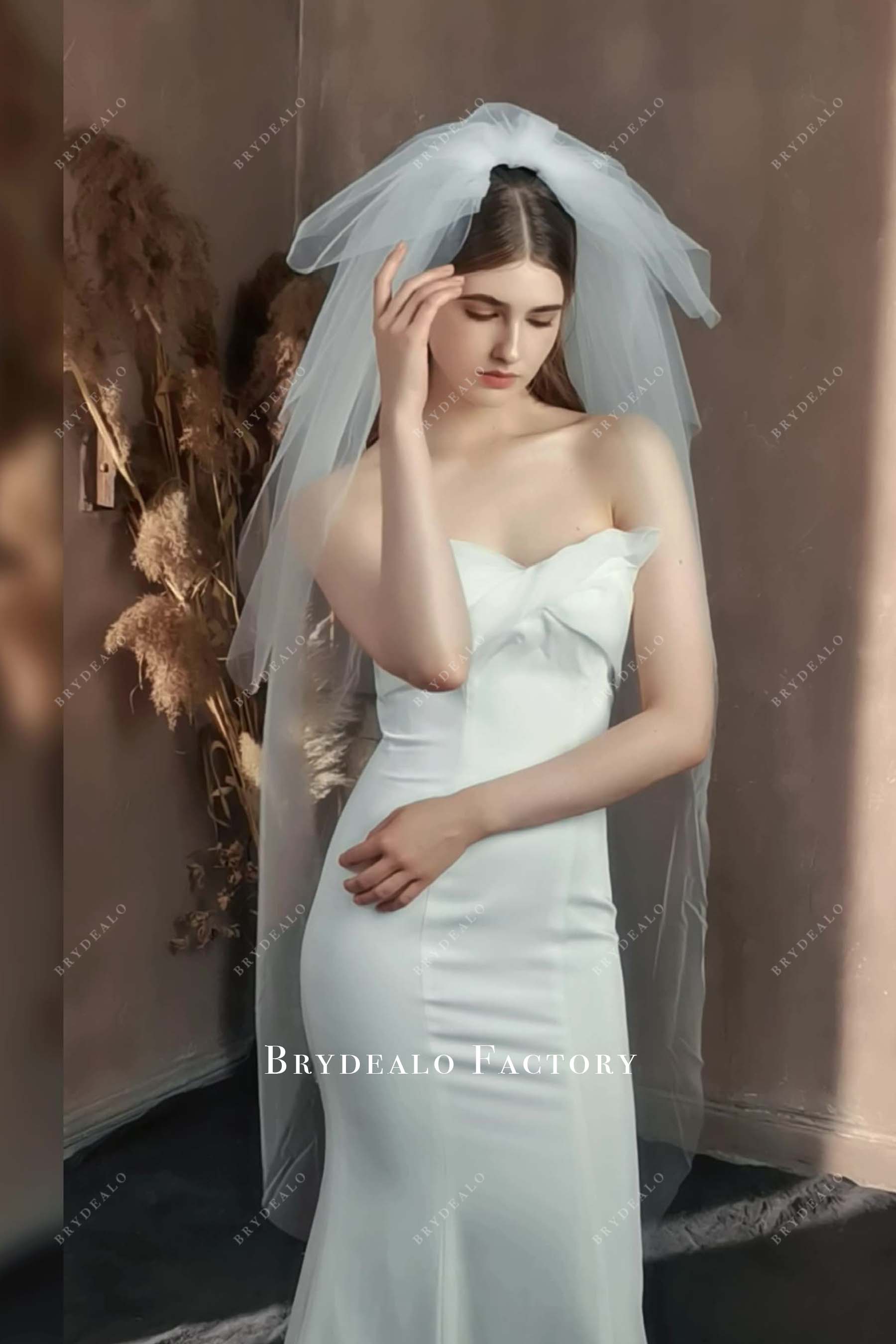 multi layered tulle bridal veil