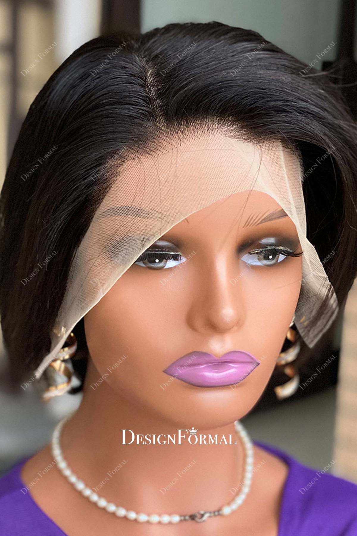 natural black short minimalist wig