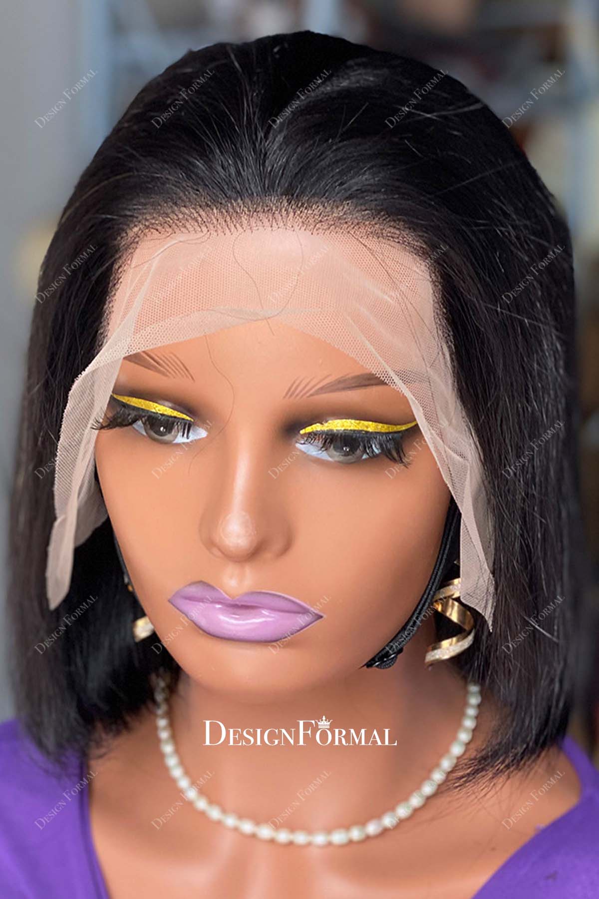 natural black short wig