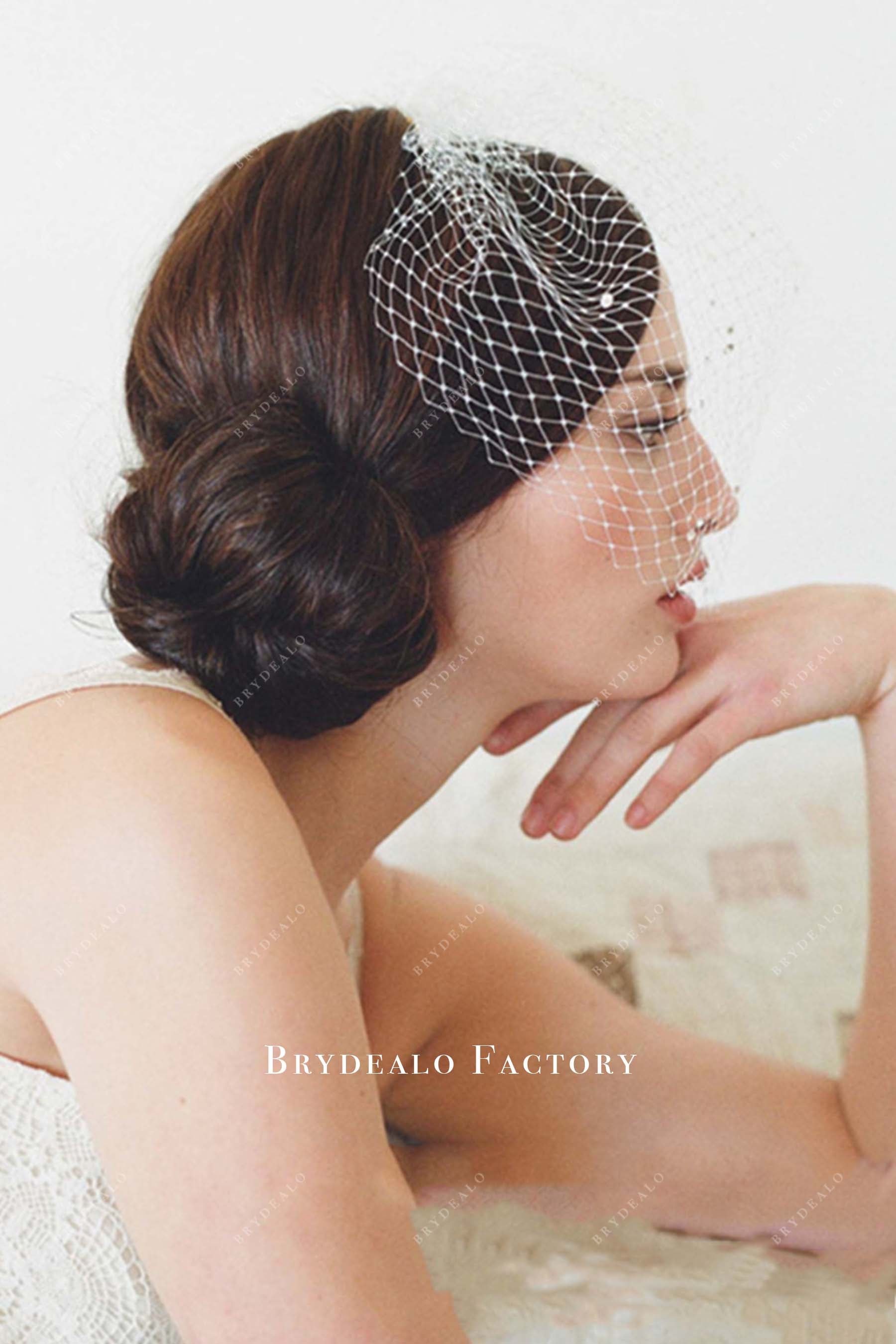 net birdcage bridal veil