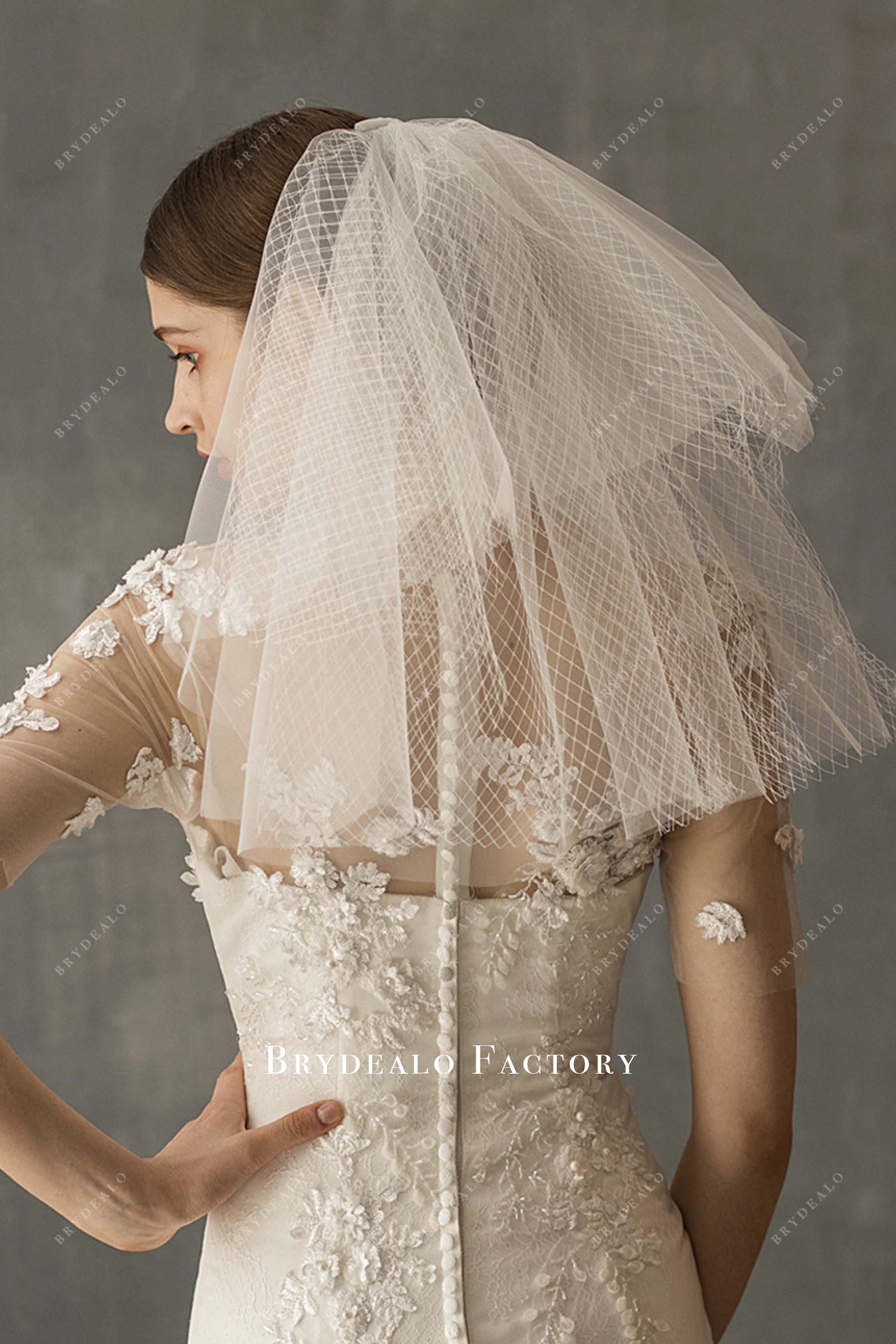net with comb bridal veil