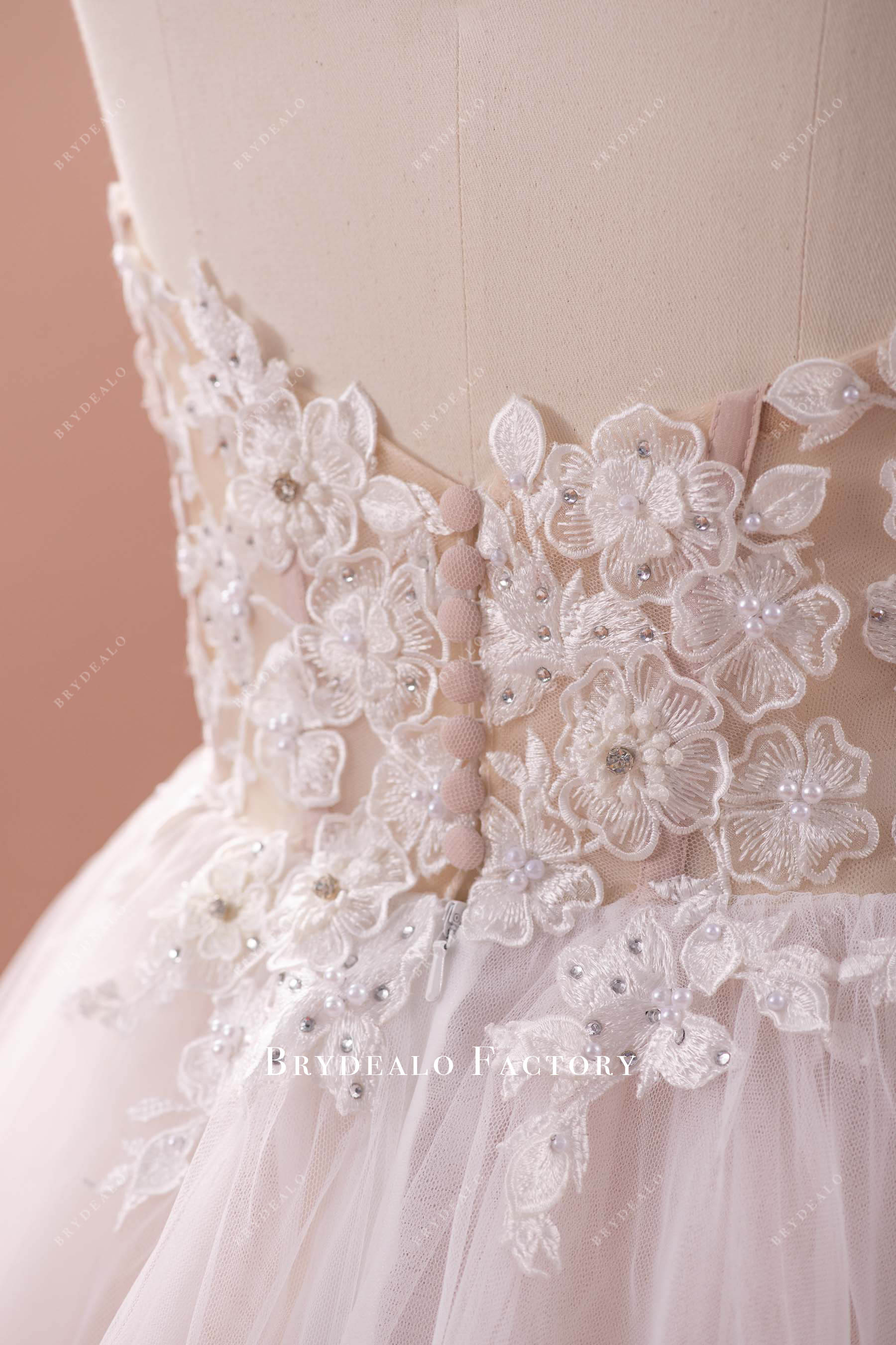 nude lace wedding gown