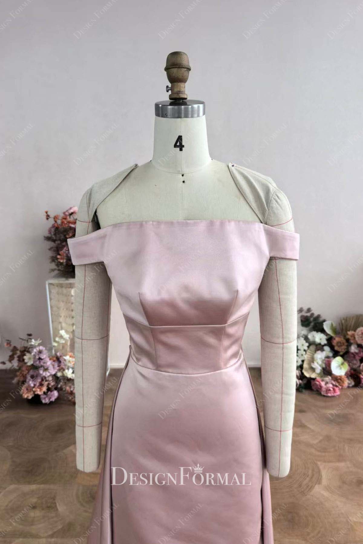 nude pink short sleeve other of bride dress