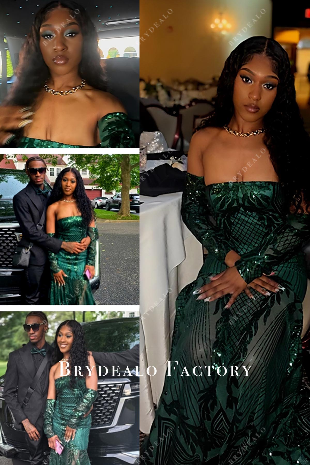 off shoulder long sleeve prom dress