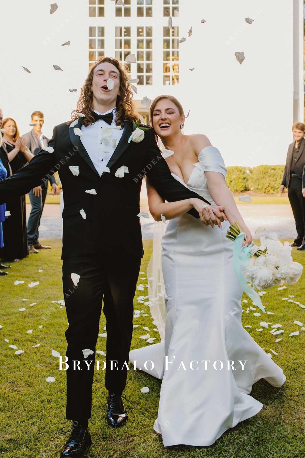 off shoulder mermaid wedding dress