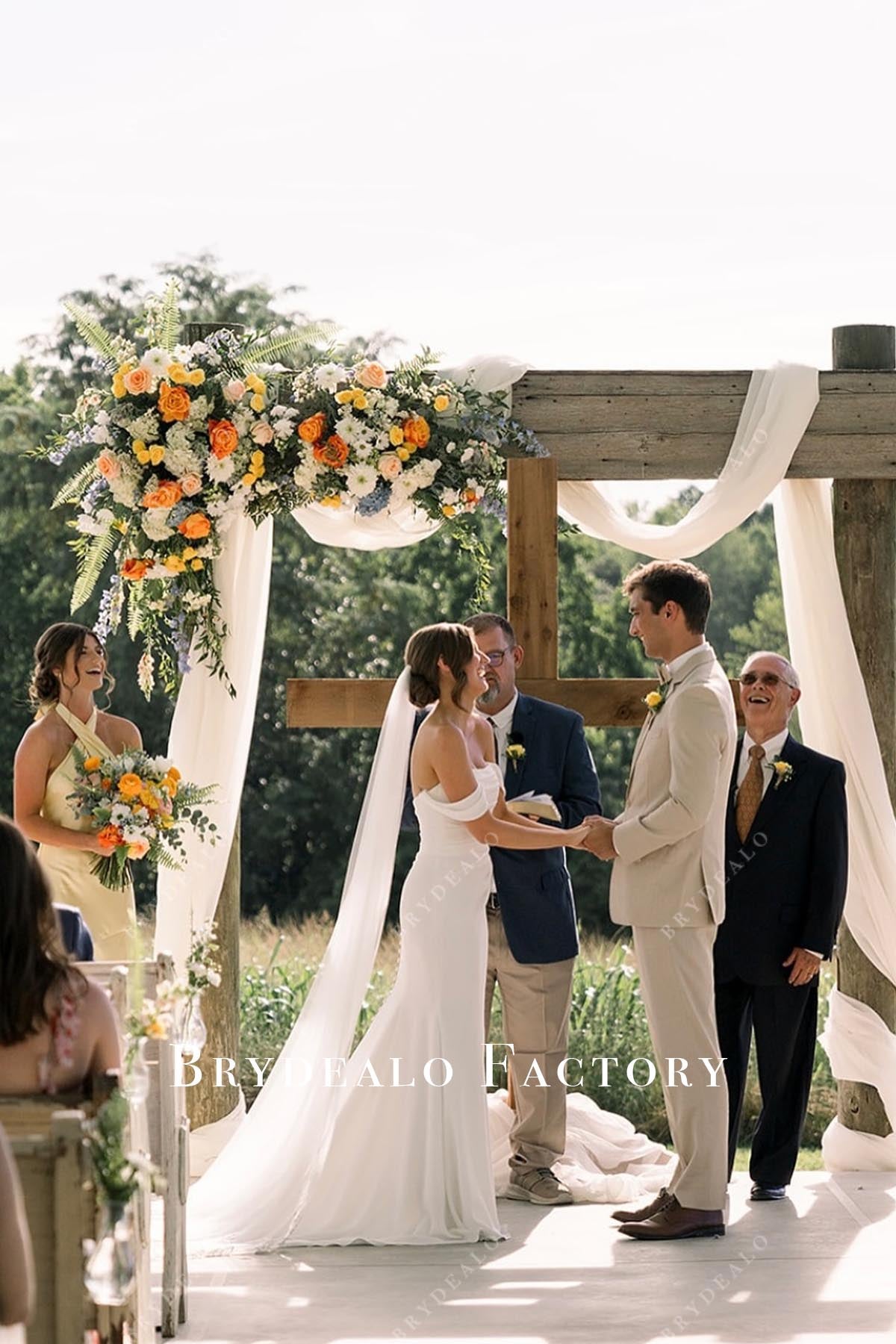 off shoulder mermaid wedding dress