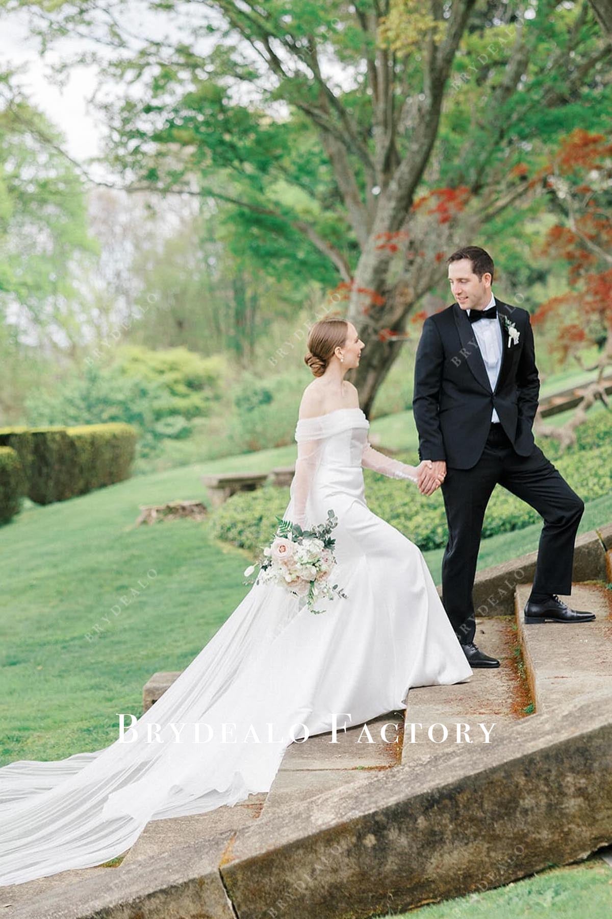 off shoulder mermaid wedding dress