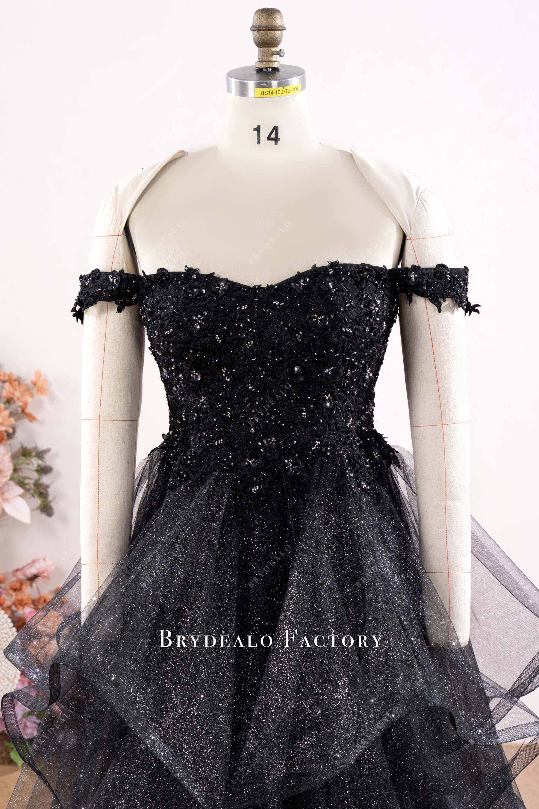 off shoulder semi sweetheart wedding dress