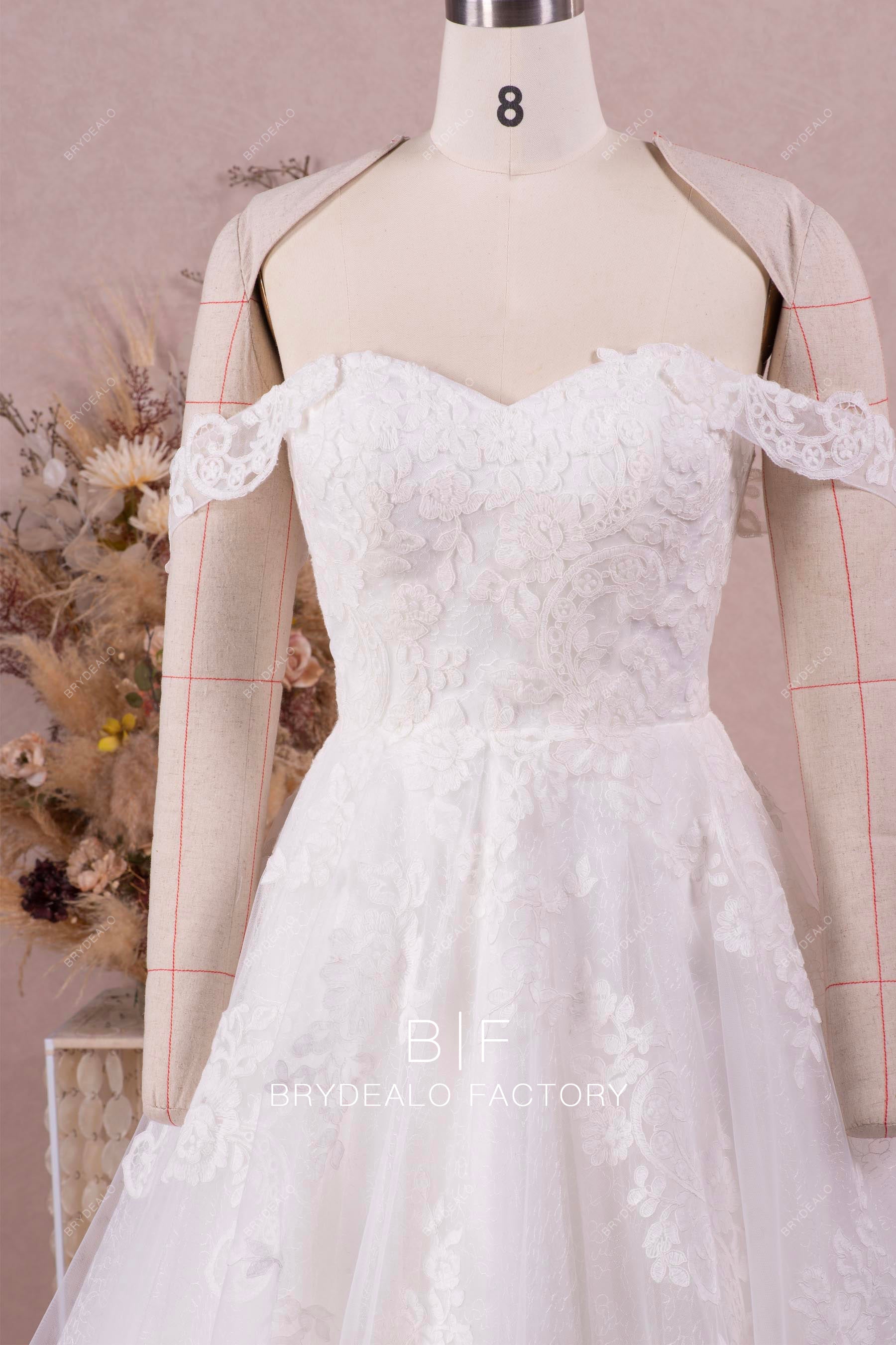 off shoulder wedding dress