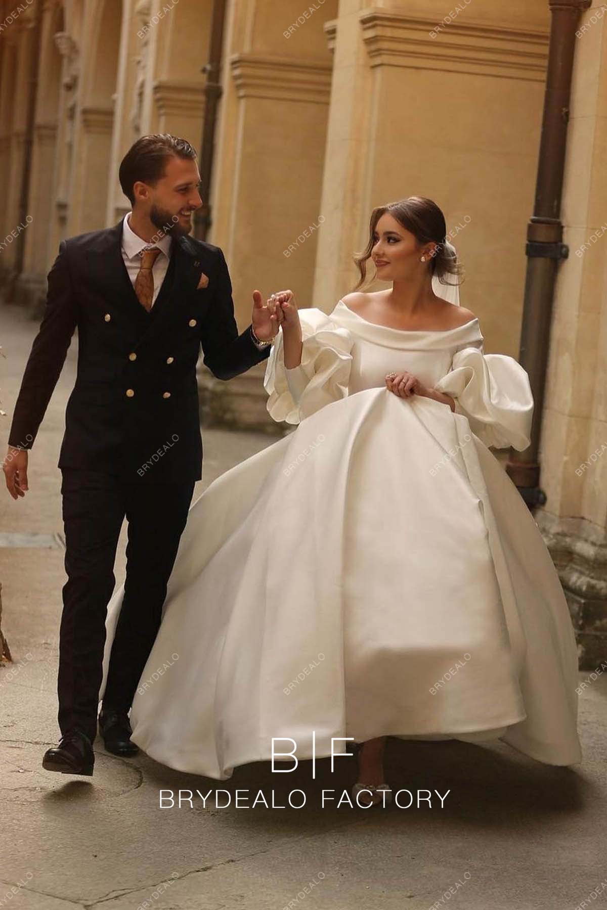 Princess Ball Gown Designer Off Shoulder Wedding Dress