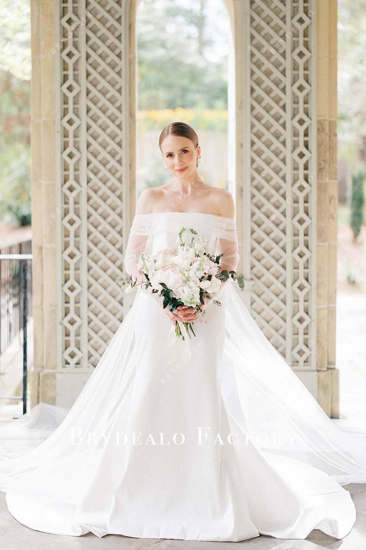 off shoulder wedding dress