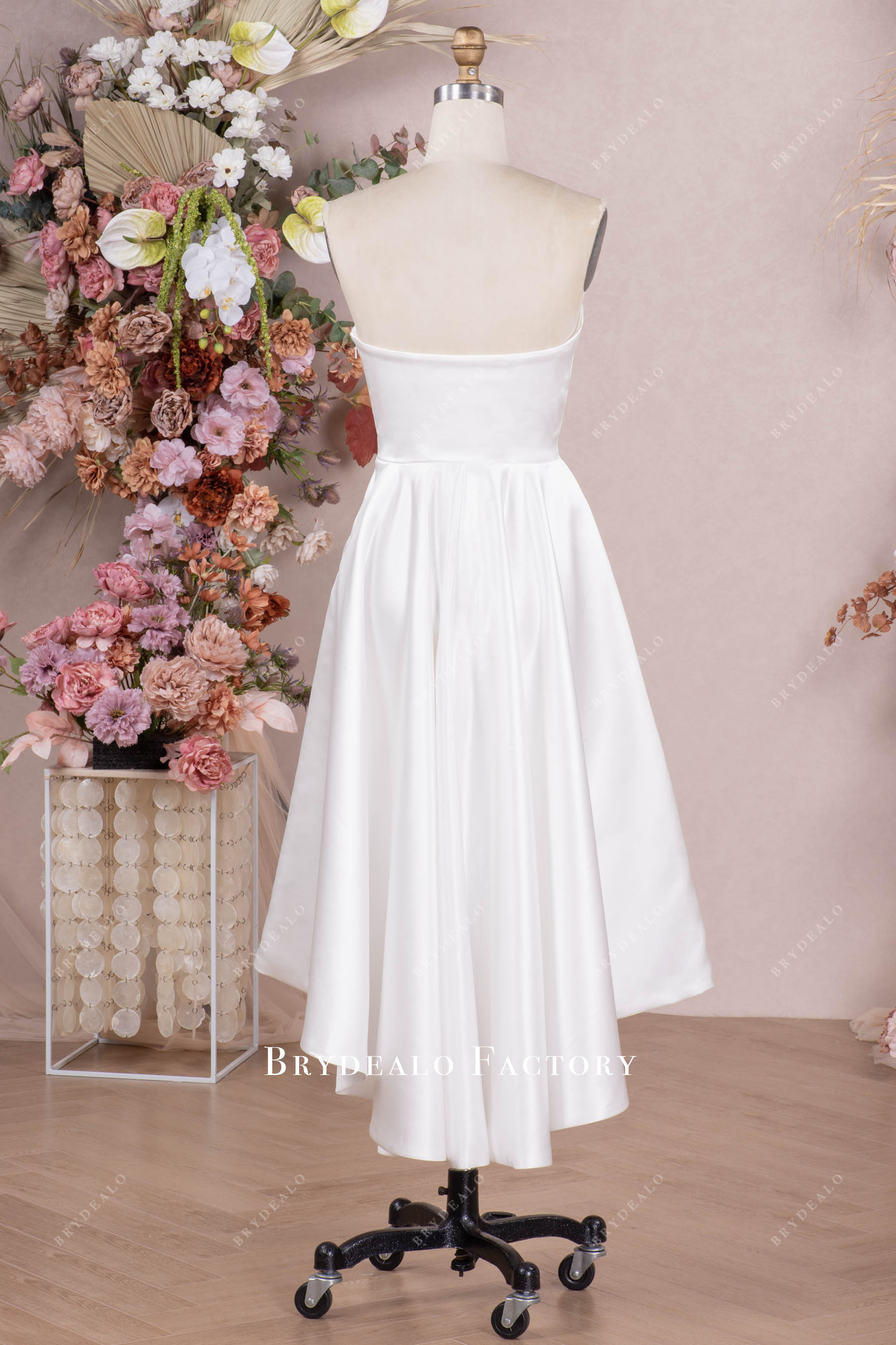 open back short wedding dress