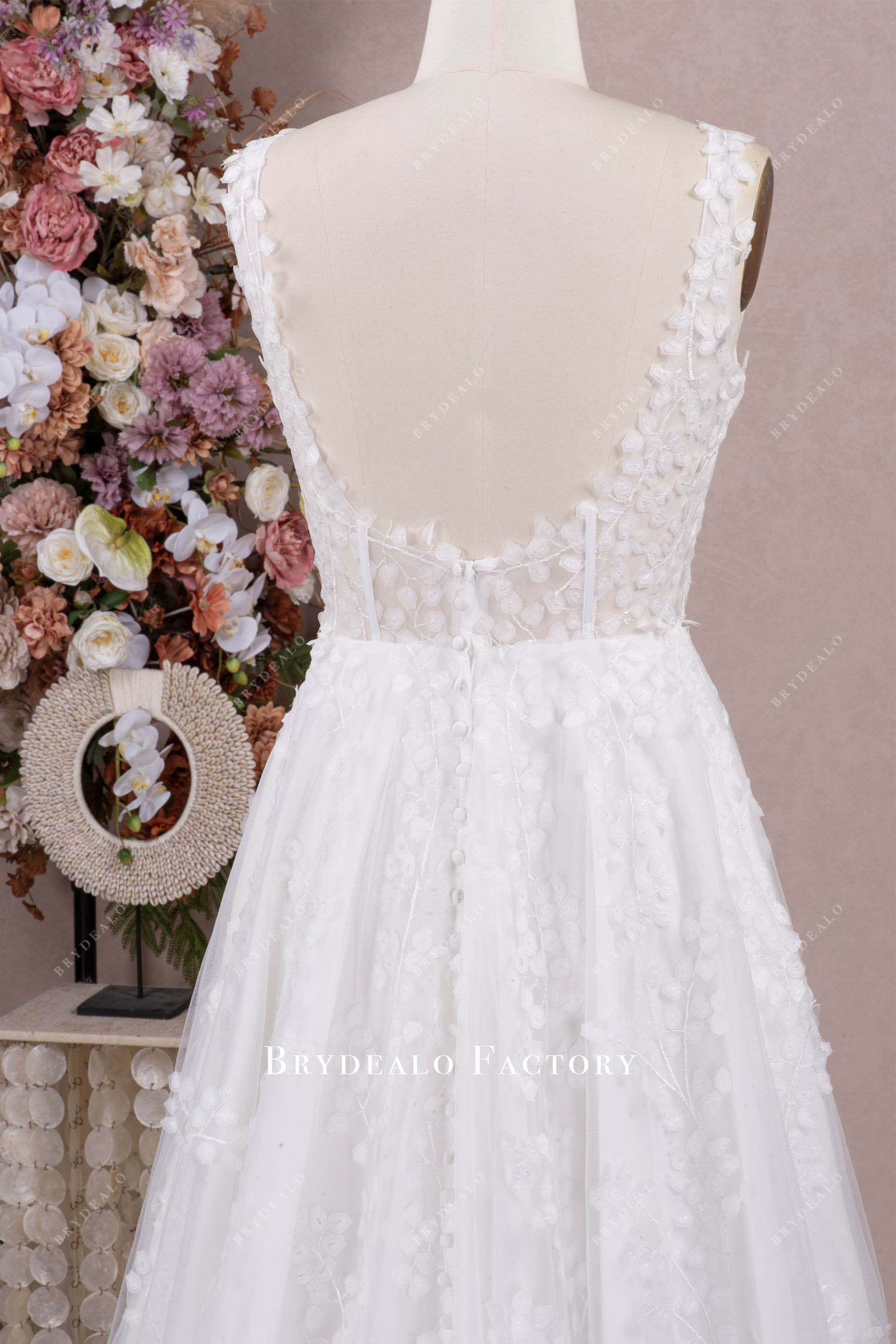 open back wedding gown