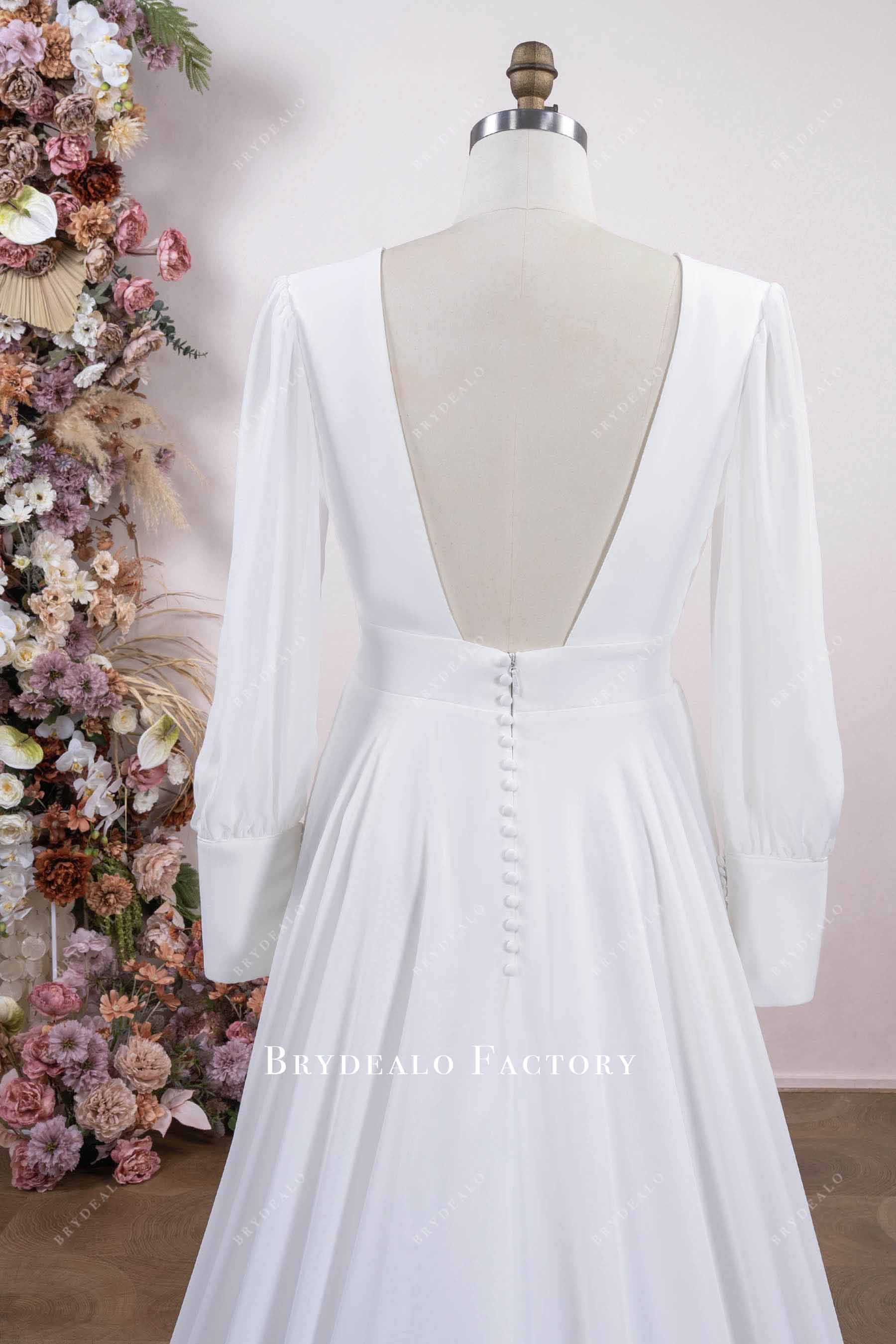 open buttoned back wedding dress