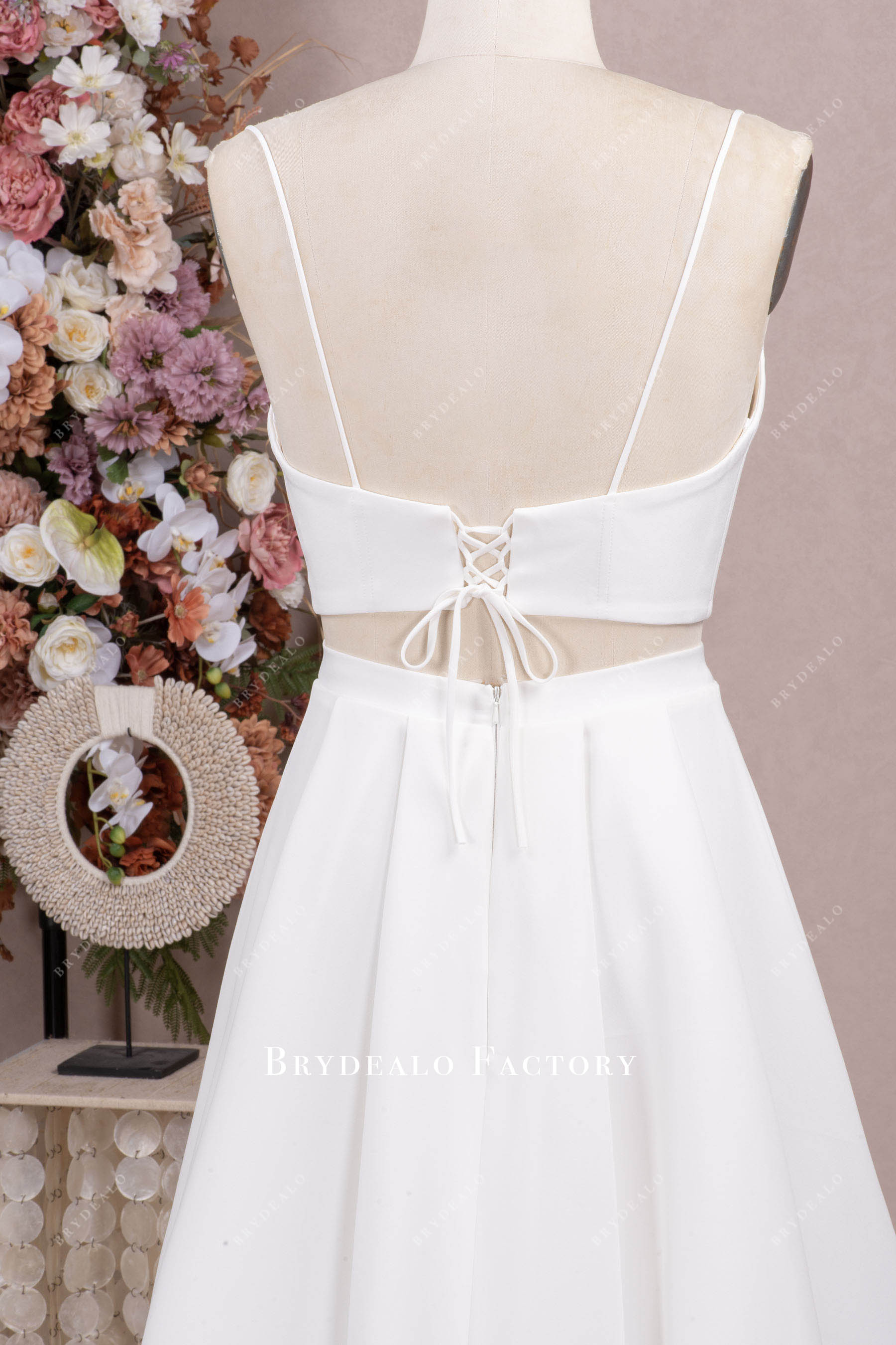 lace up back wedding dress