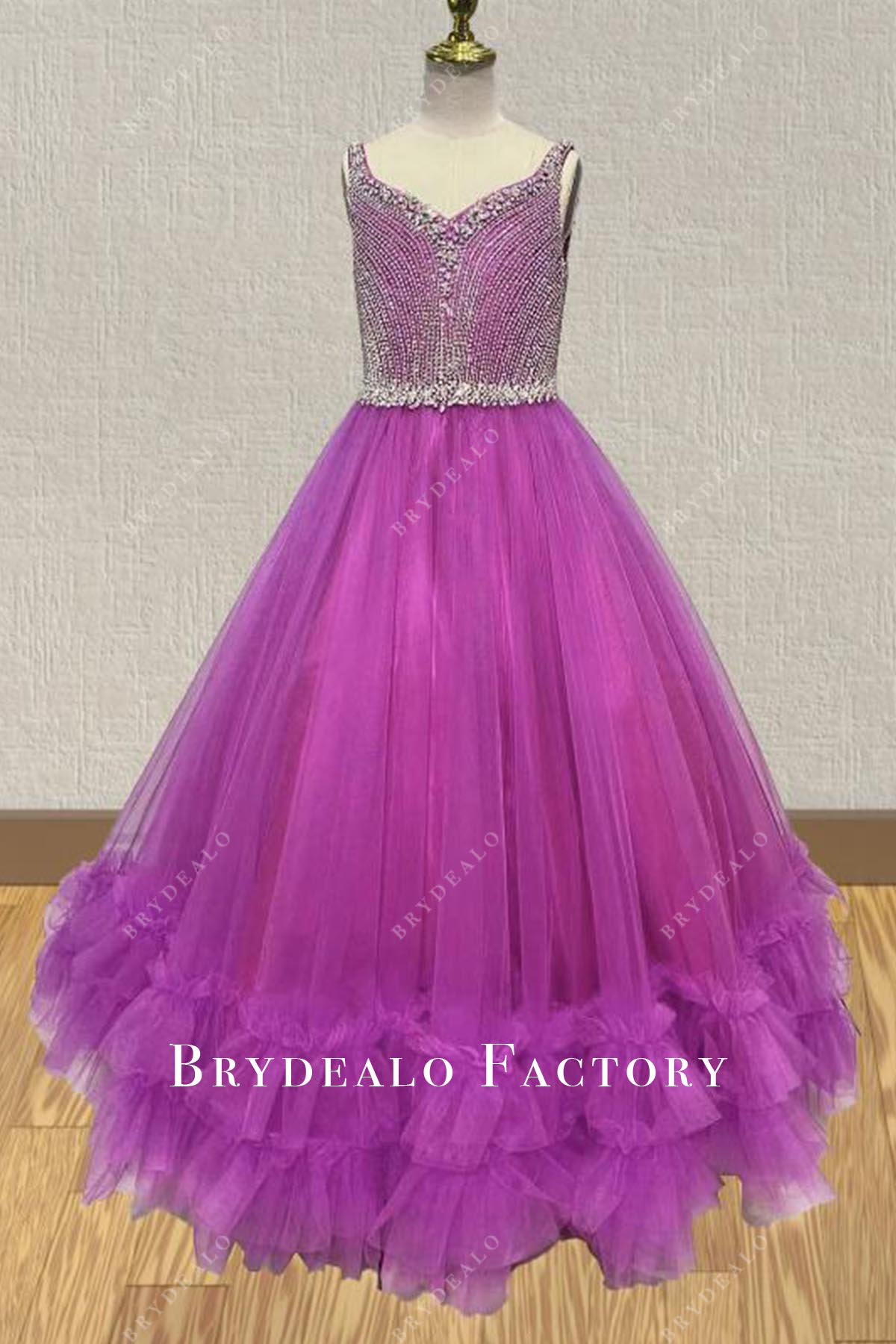 orchid a line pageant dress