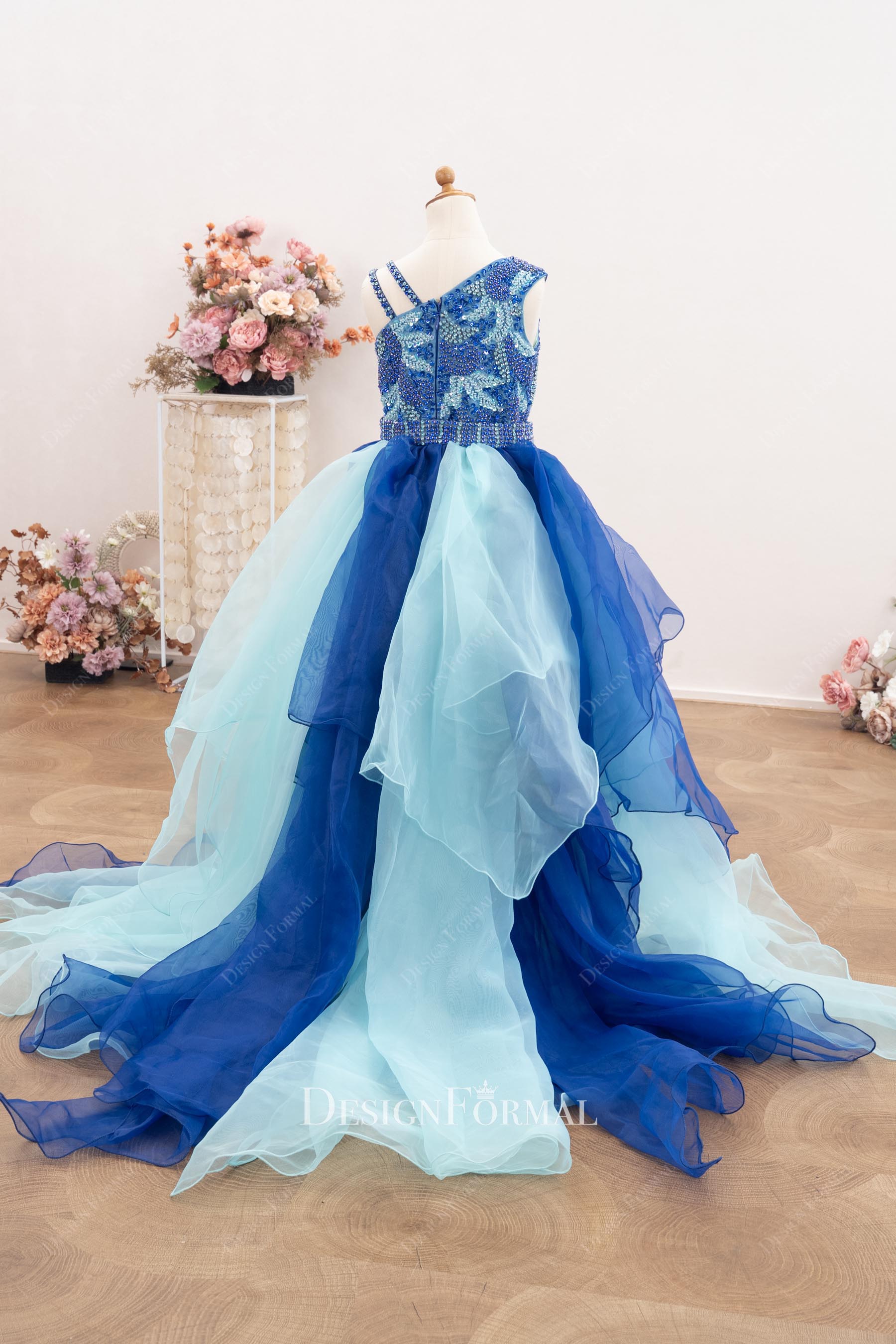 organza detachable court train overskirt pageant dress