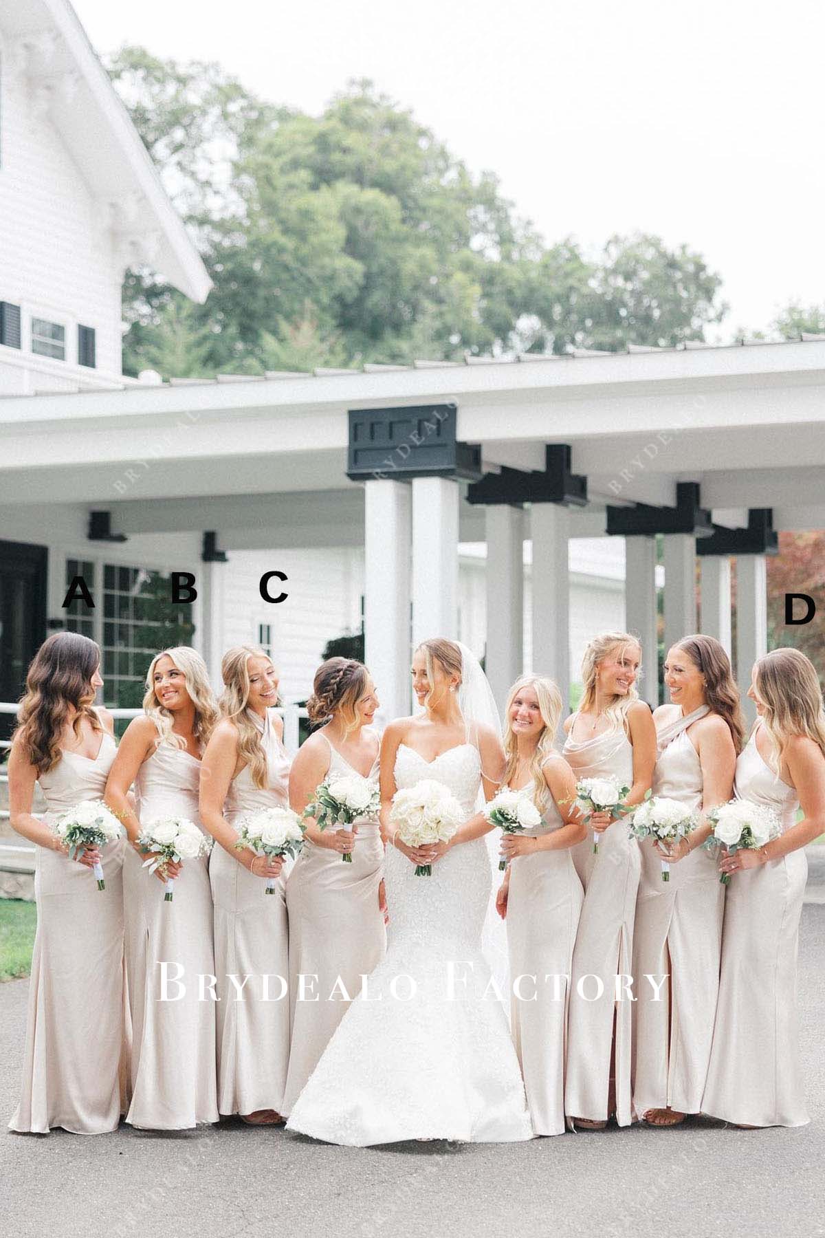 house bridesmaid dresses Girls Layered High Low Dress with Lace Bodice by Calla D825 – ABC Fashion main image 1