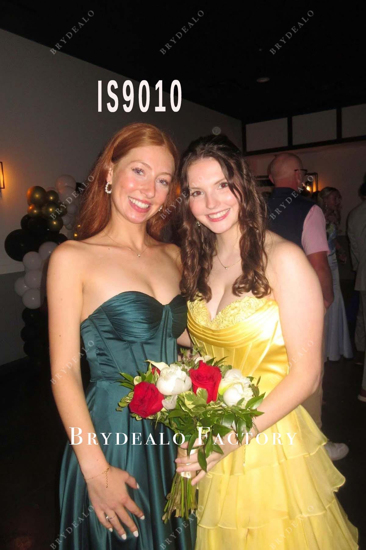 peacock sweetheart neck prom dress