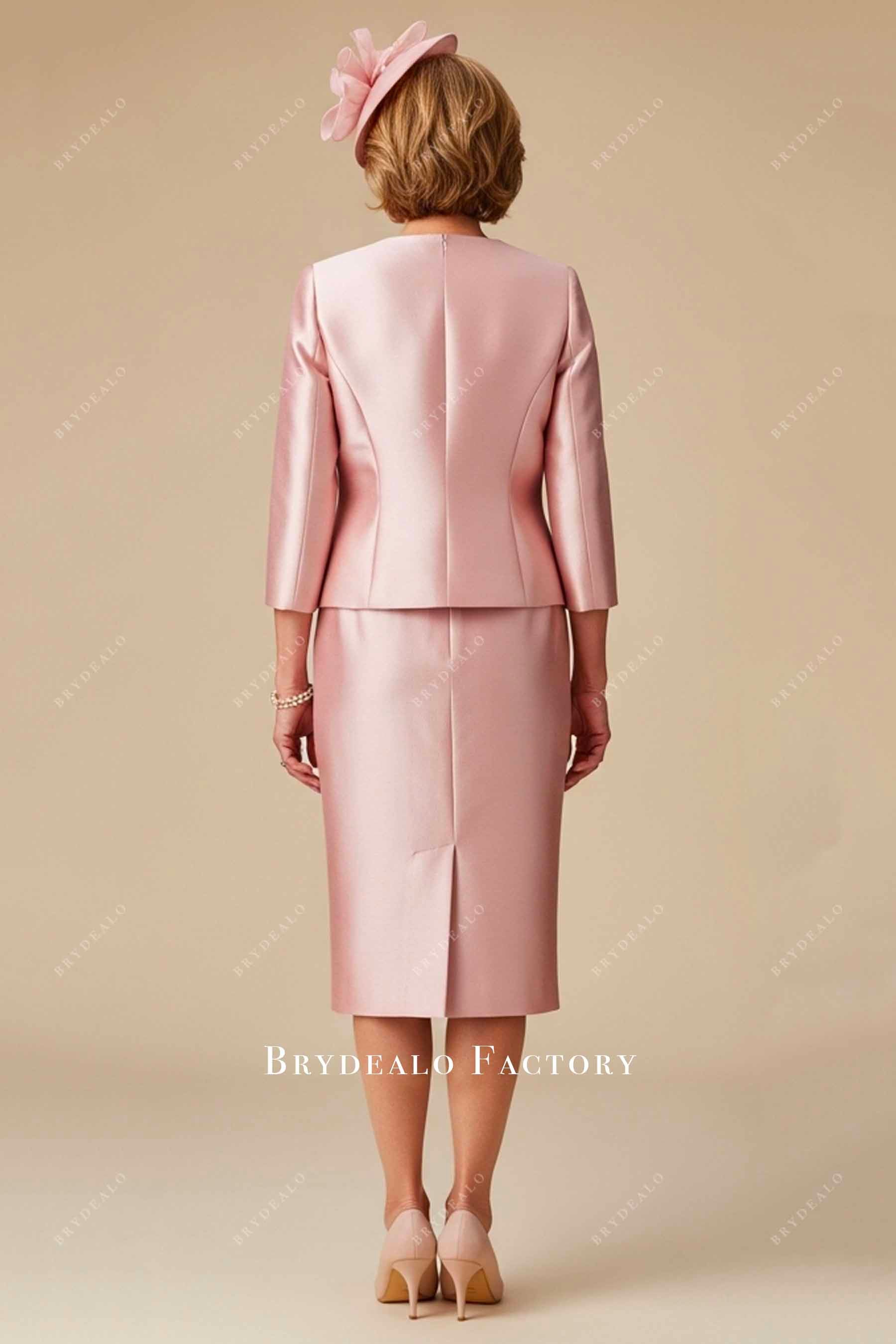 pearl pink suit jacket mother of bride groom dress