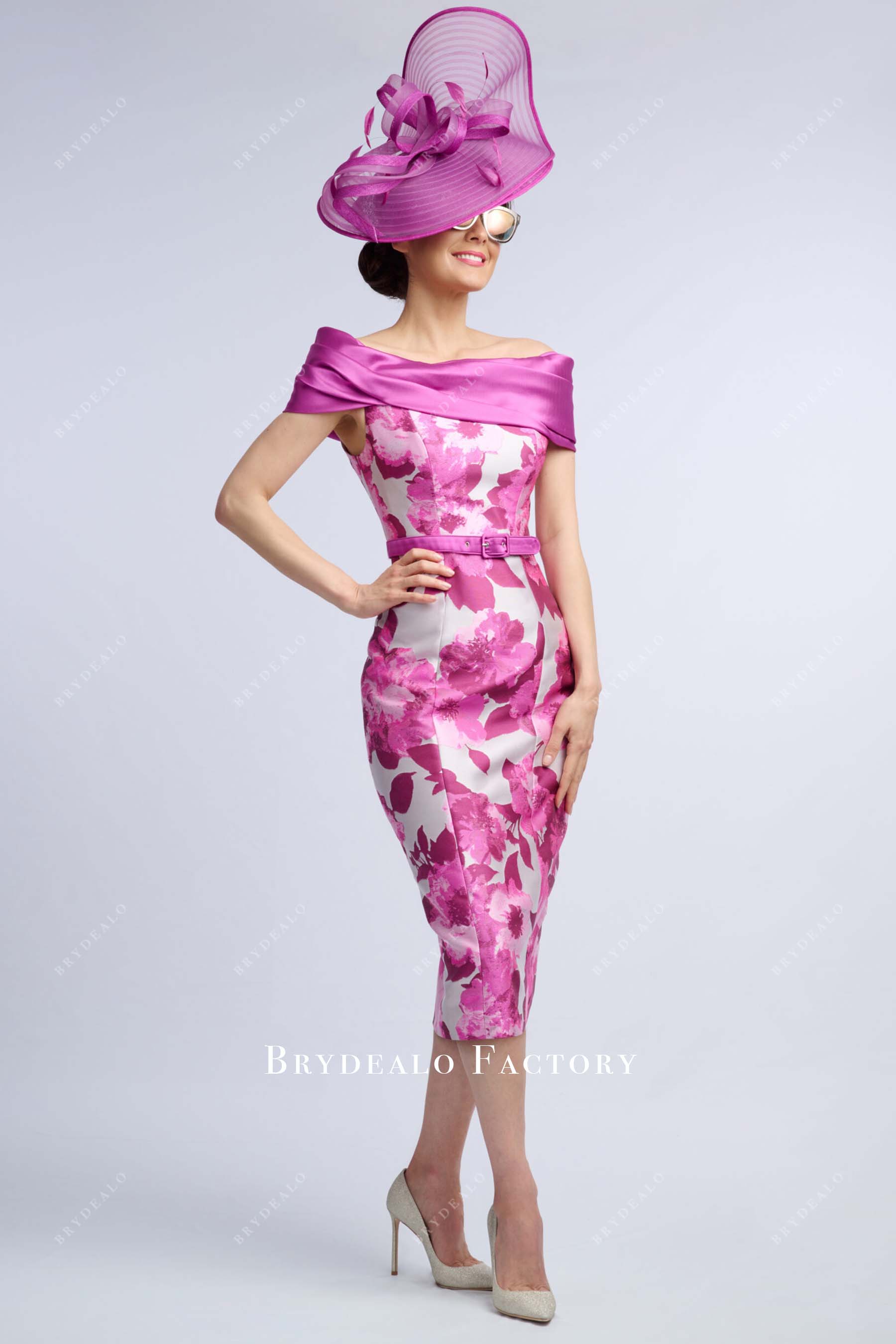 pencil tea length mother of bride dress