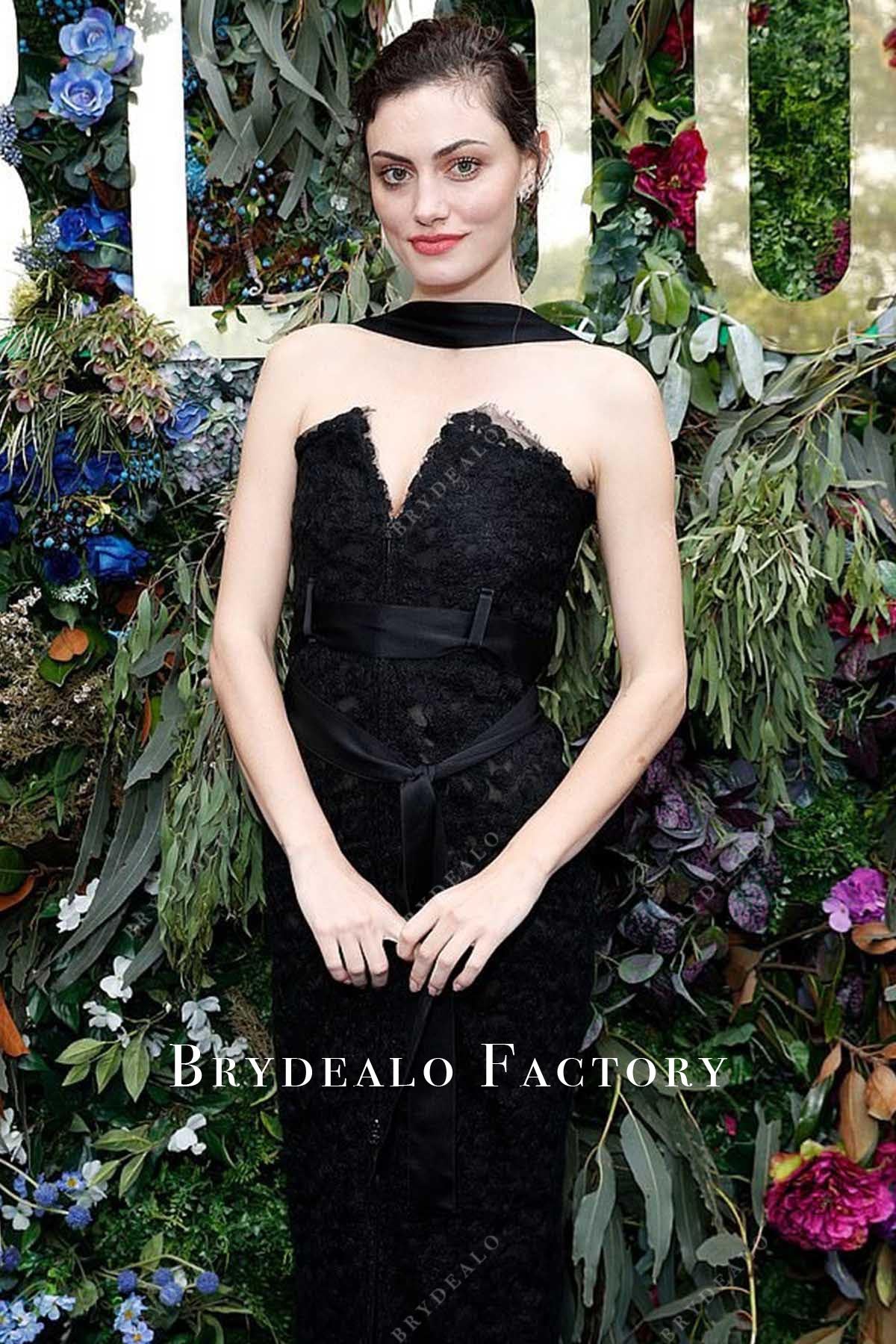 Phoebe Tonkin lace strapless dress stan's original series premiere 2018