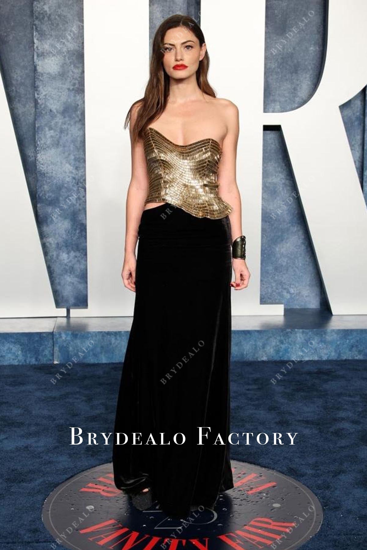 Phoebe Tonkin Strapless 2023 Vanity Fair Afterparty Evening Dress